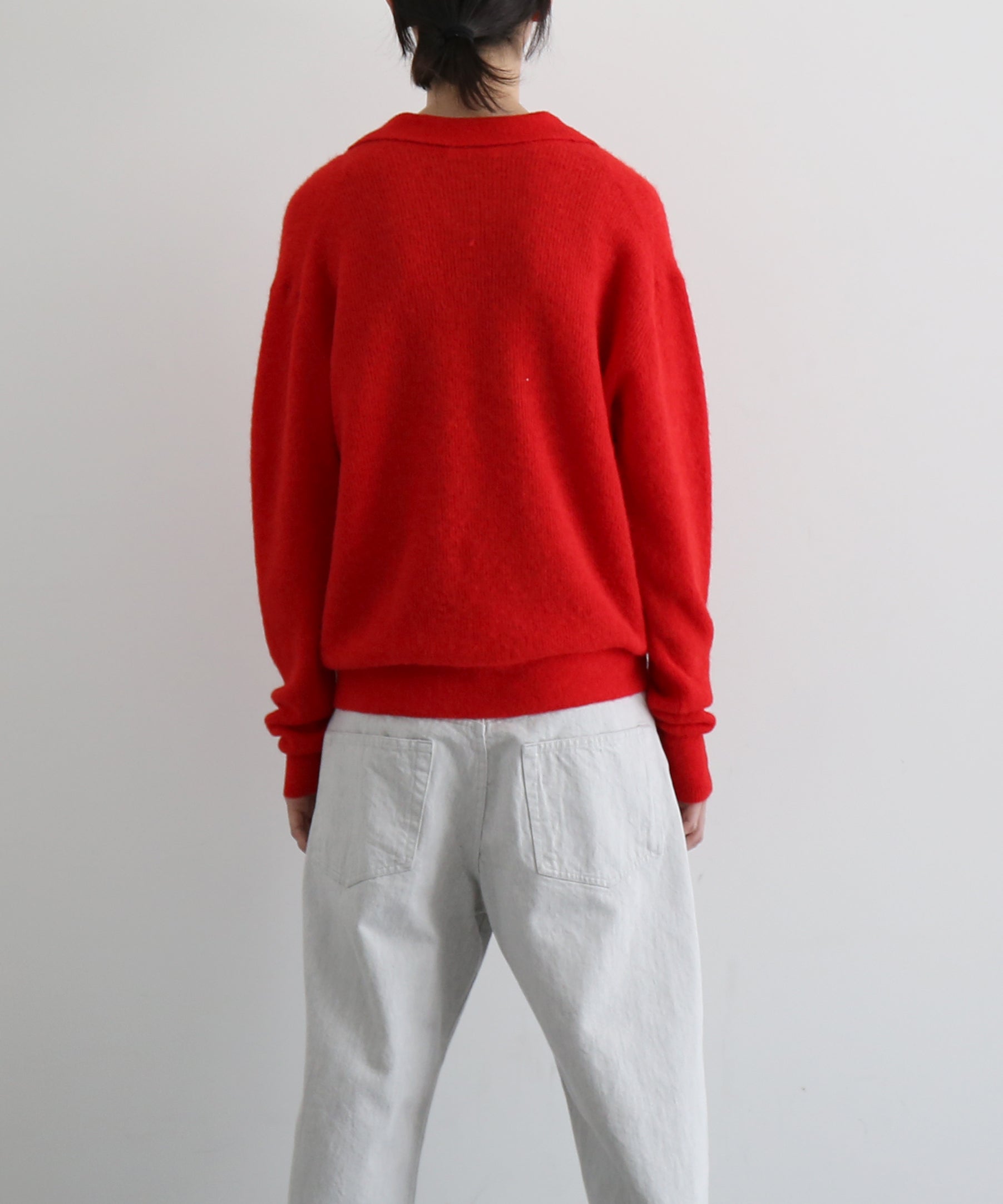 AURALEE【オーラリー】Baby suri alpaca sheer knit skipper polo 