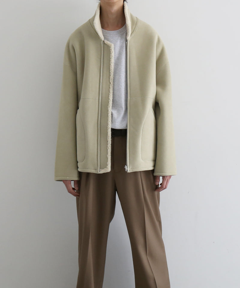 AURALEE Merino mouton zip blouson "BLACK"