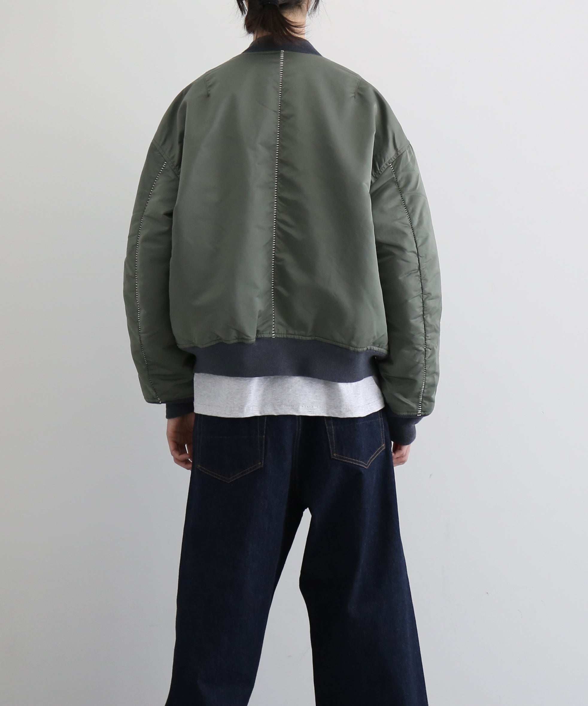 my beautiful landlet Flower stitch ma-1 "KHAKI"