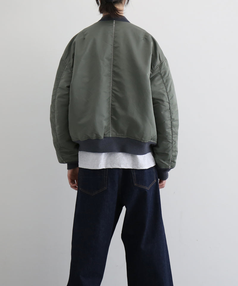 my beautiful landlet Flower stitch ma-1 "KHAKI"