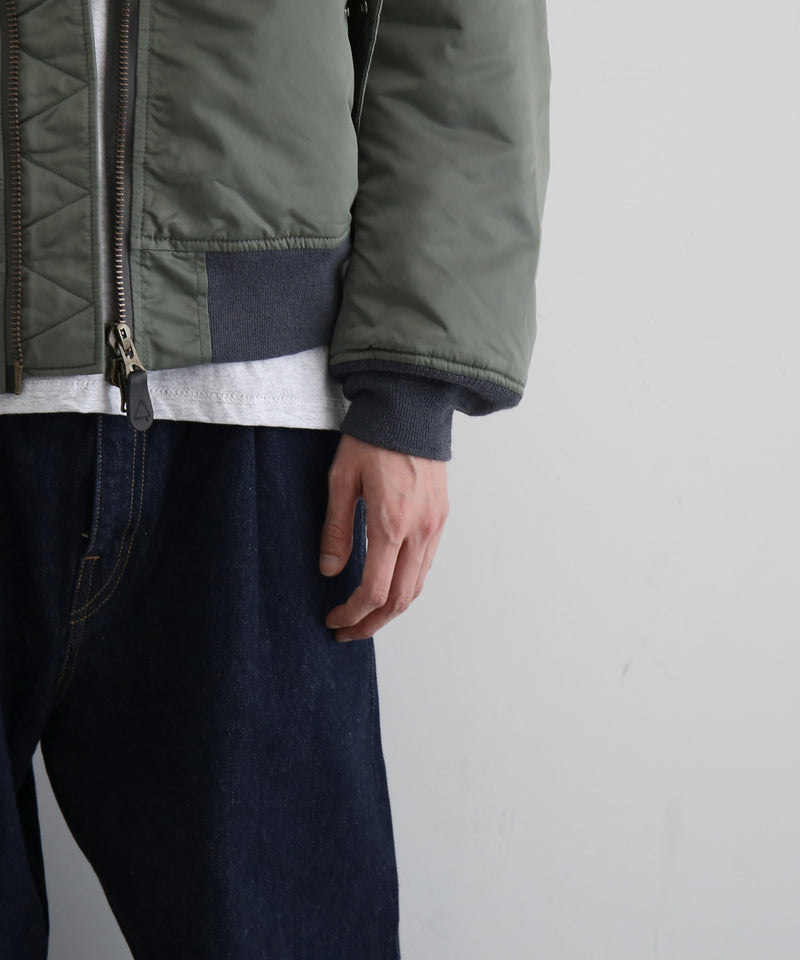 my beautiful landlet Flower stitch ma-1 "KHAKI"