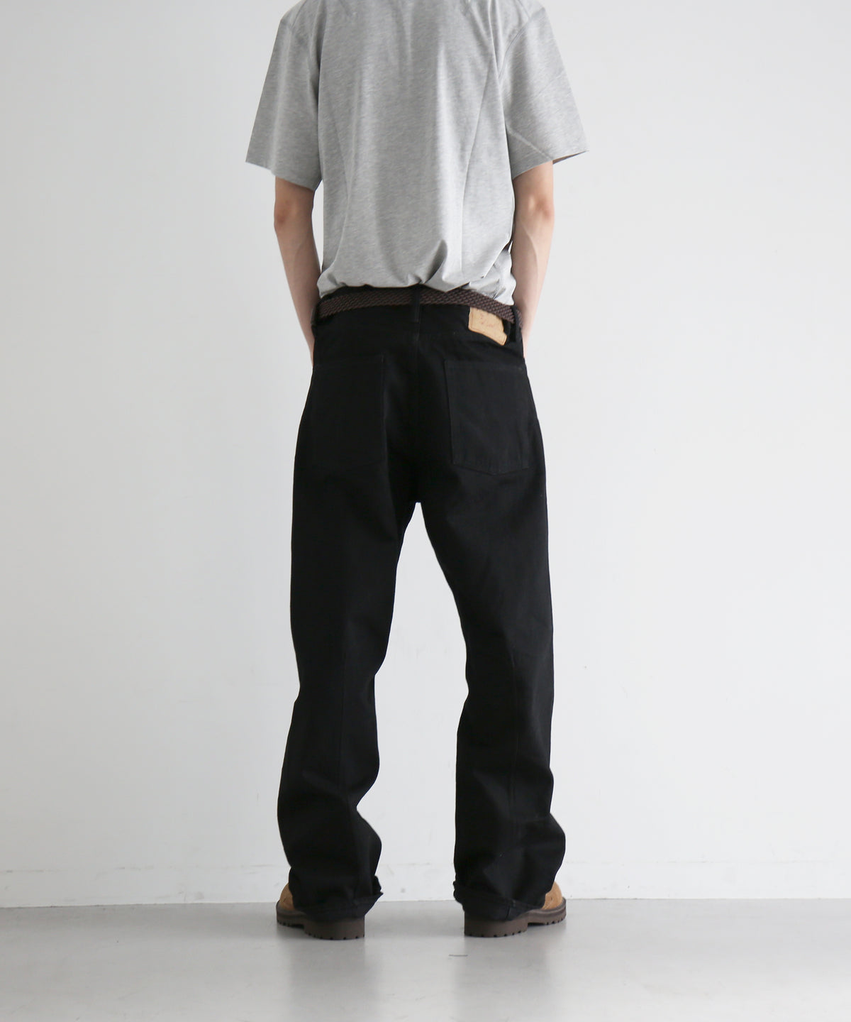 UNUSED Uw1202 Wide denim pants "BLACK"