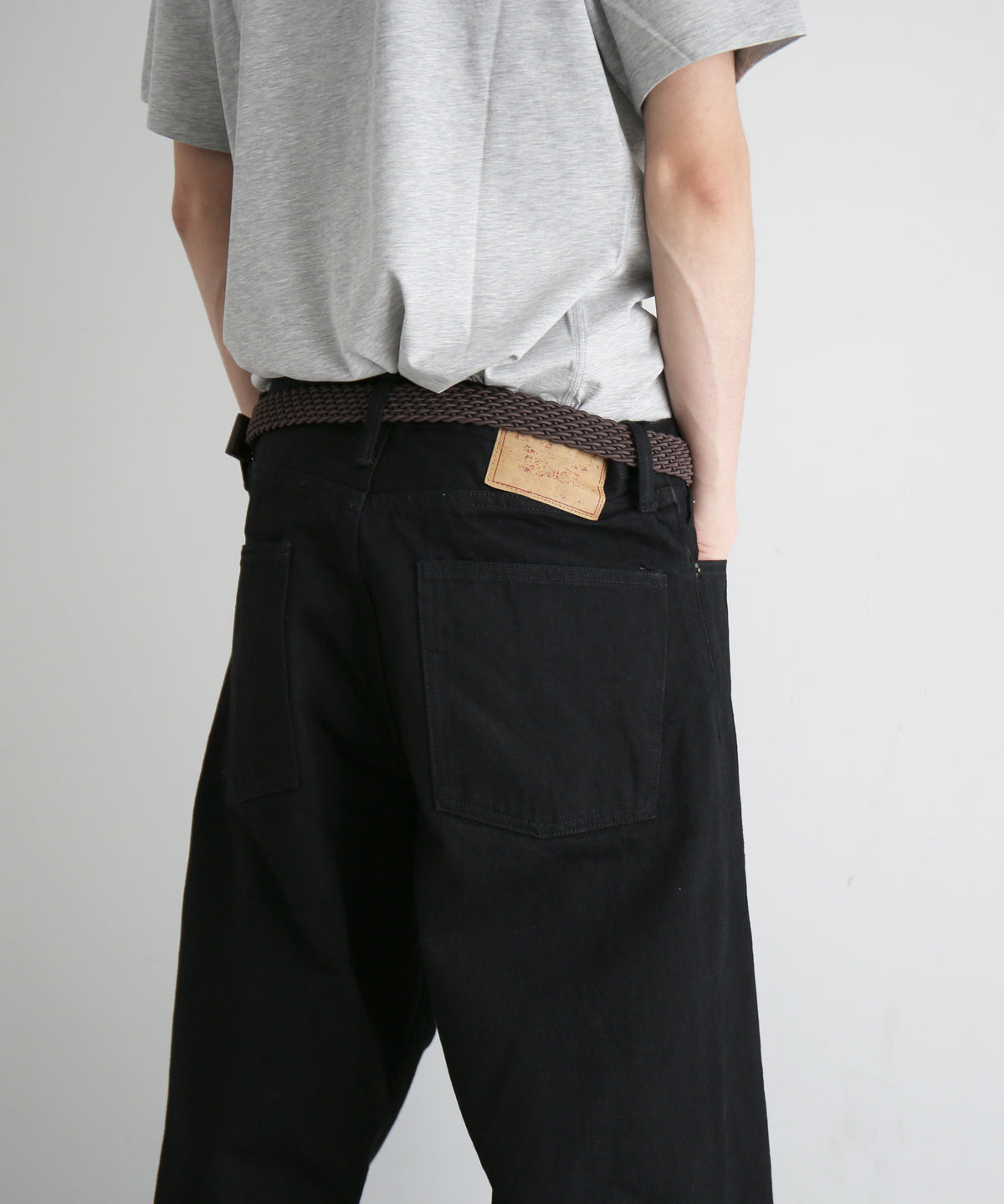 UNUSED Uw1202 Wide denim pants "BLACK"