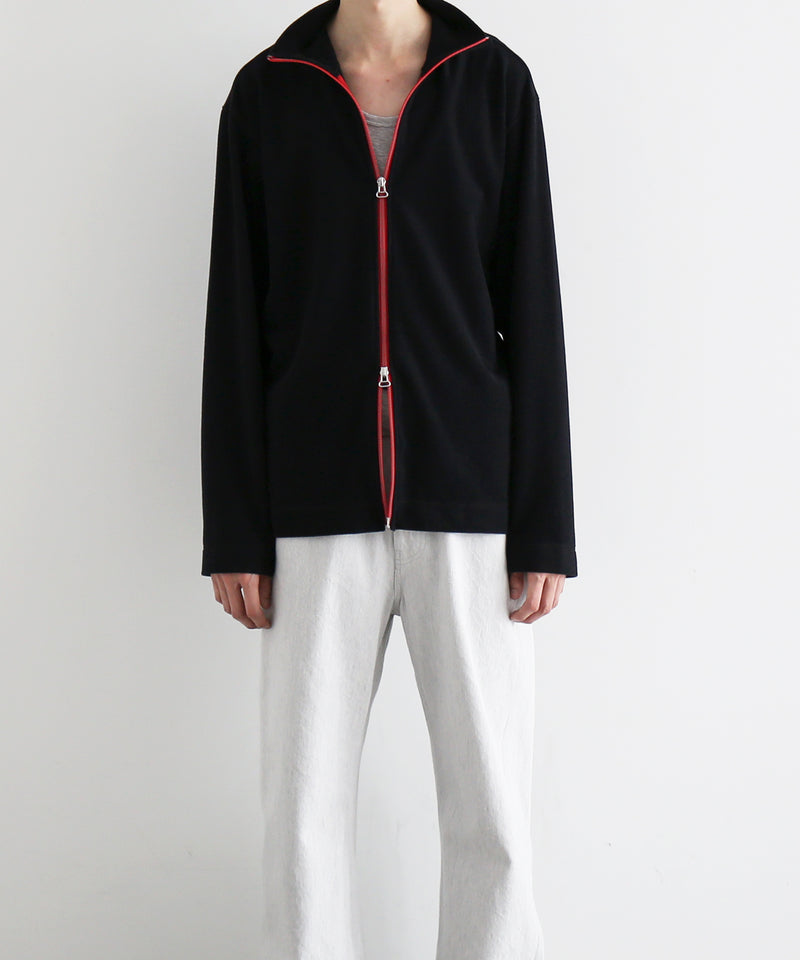 well 2way open zip cardigan "BLACK"