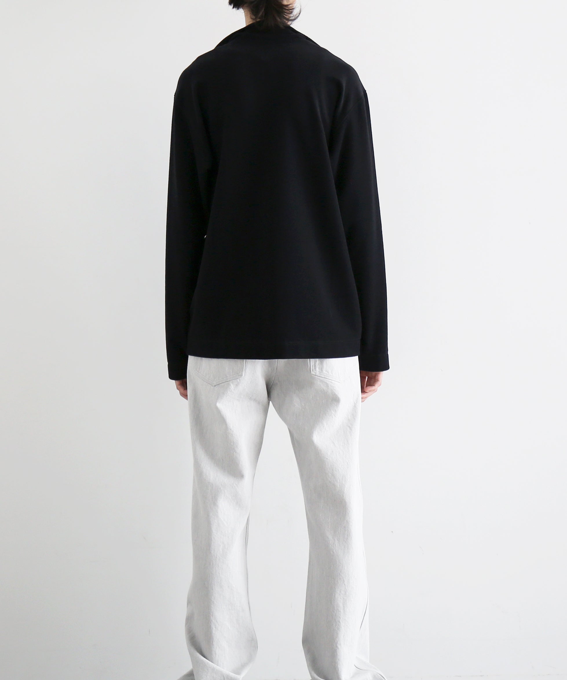 well 2way open zip cardigan "BLACK"