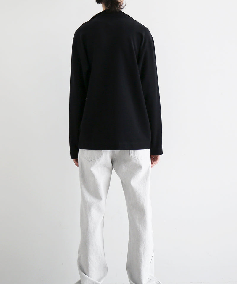 well 2way open zip cardigan "BLACK"