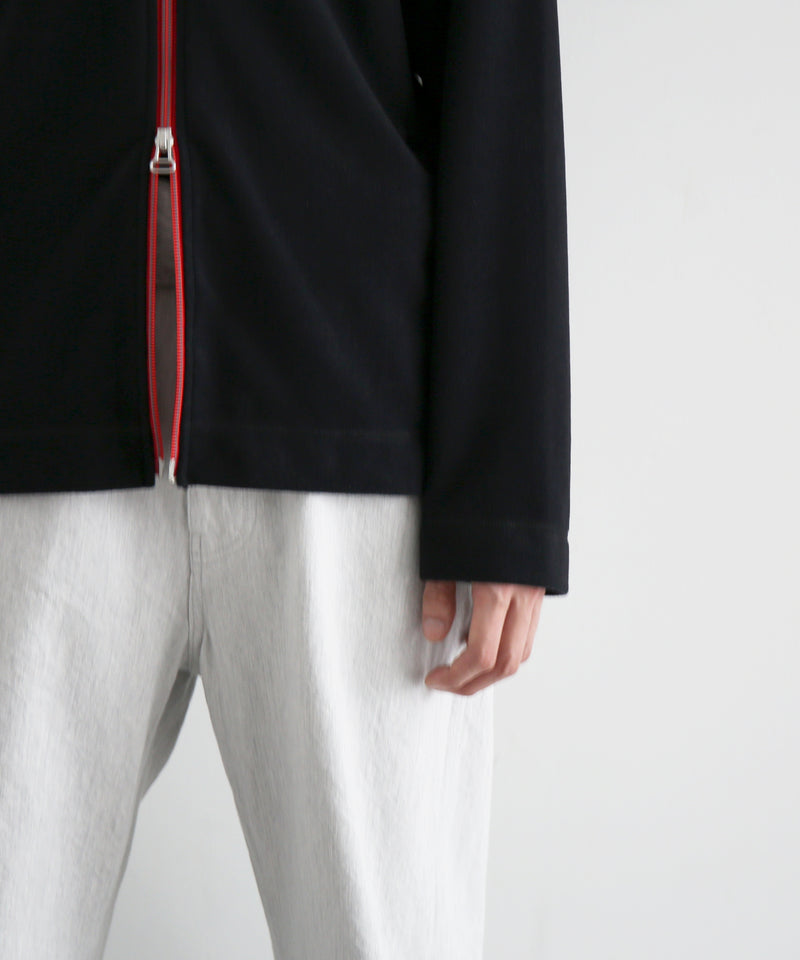 well 2way open zip cardigan "BLACK"
