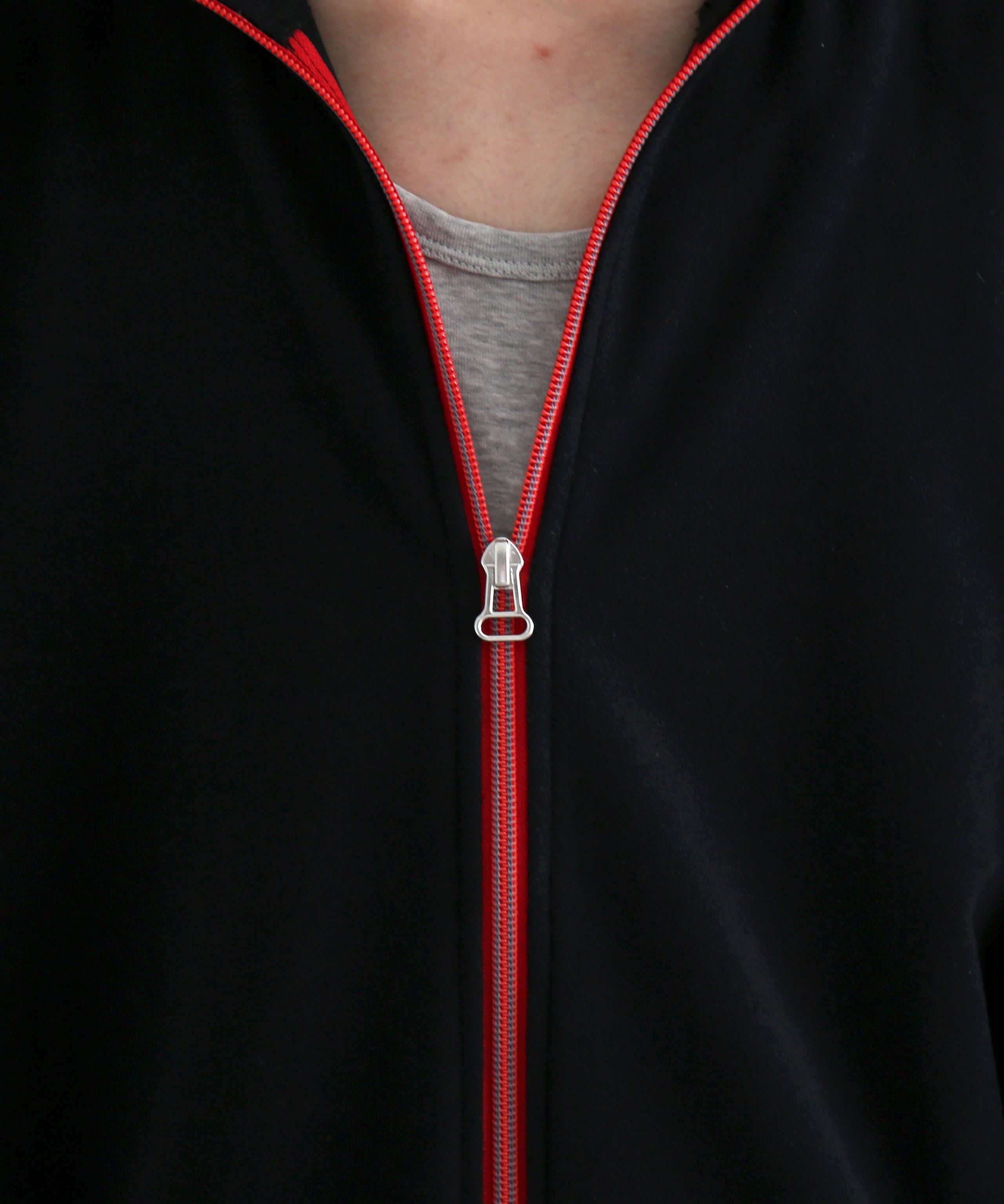 well 2way open zip cardigan "BLACK"