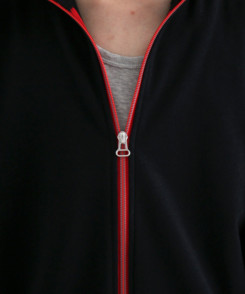 well 2way open zip cardigan "BLACK"