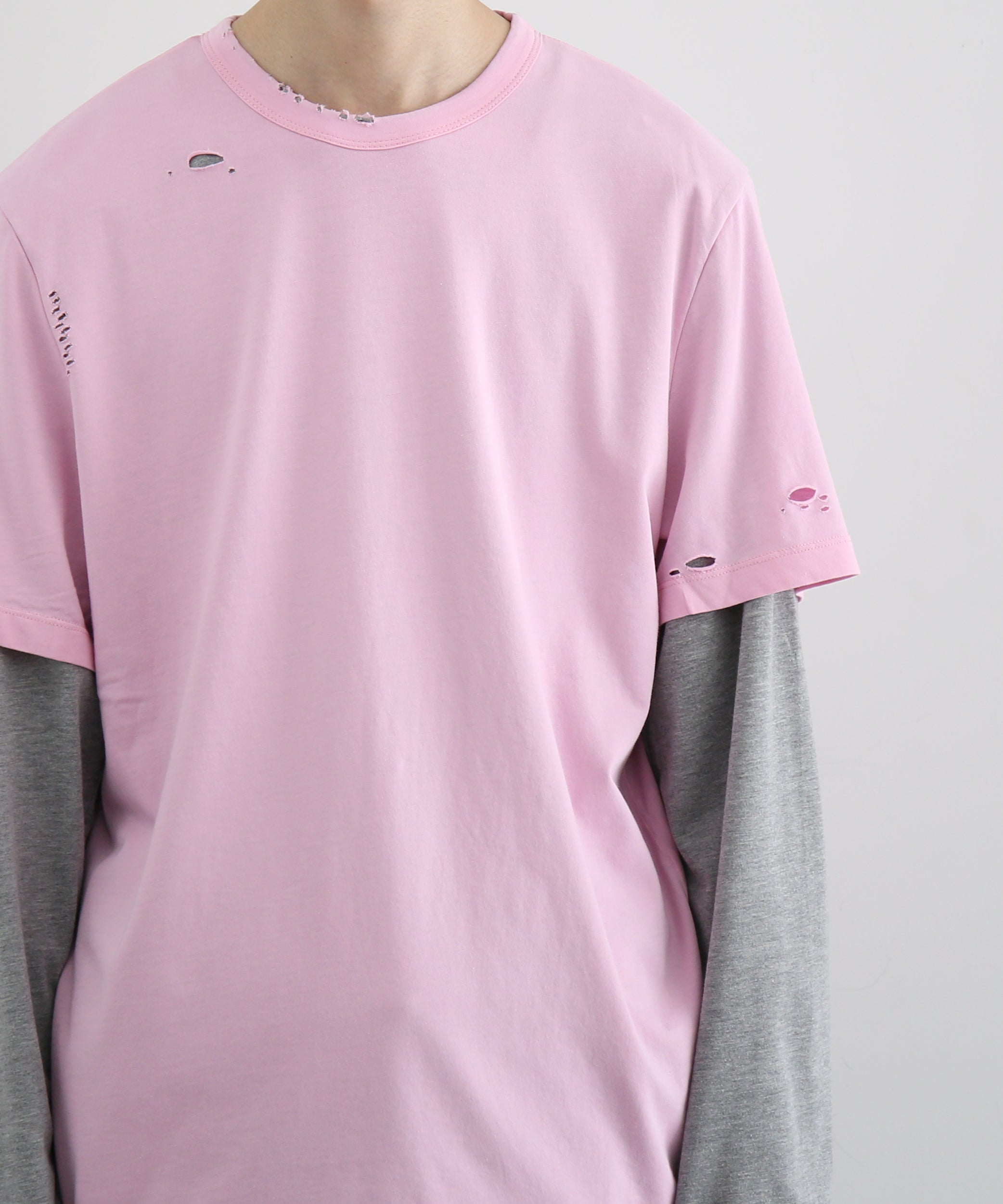 Gimaguas Ricardo 2layeres t-shirt "PINK-GREY"