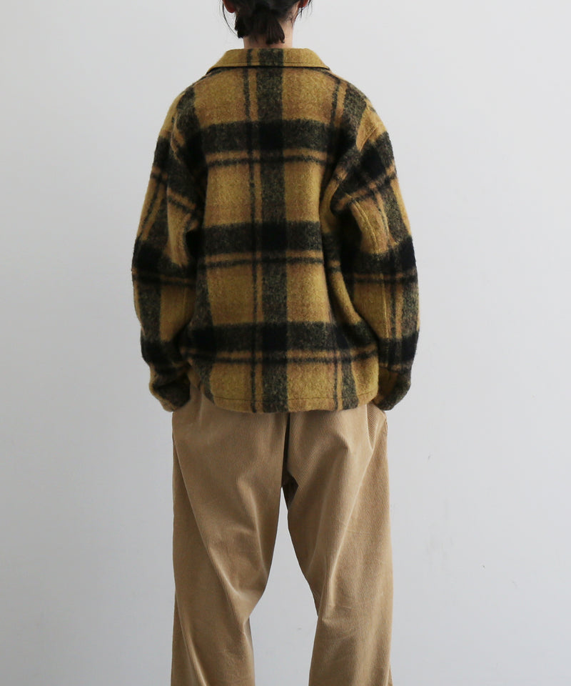 NEEDLES Widespread collar shirt - woolshaggy "B-MUSTARD B"