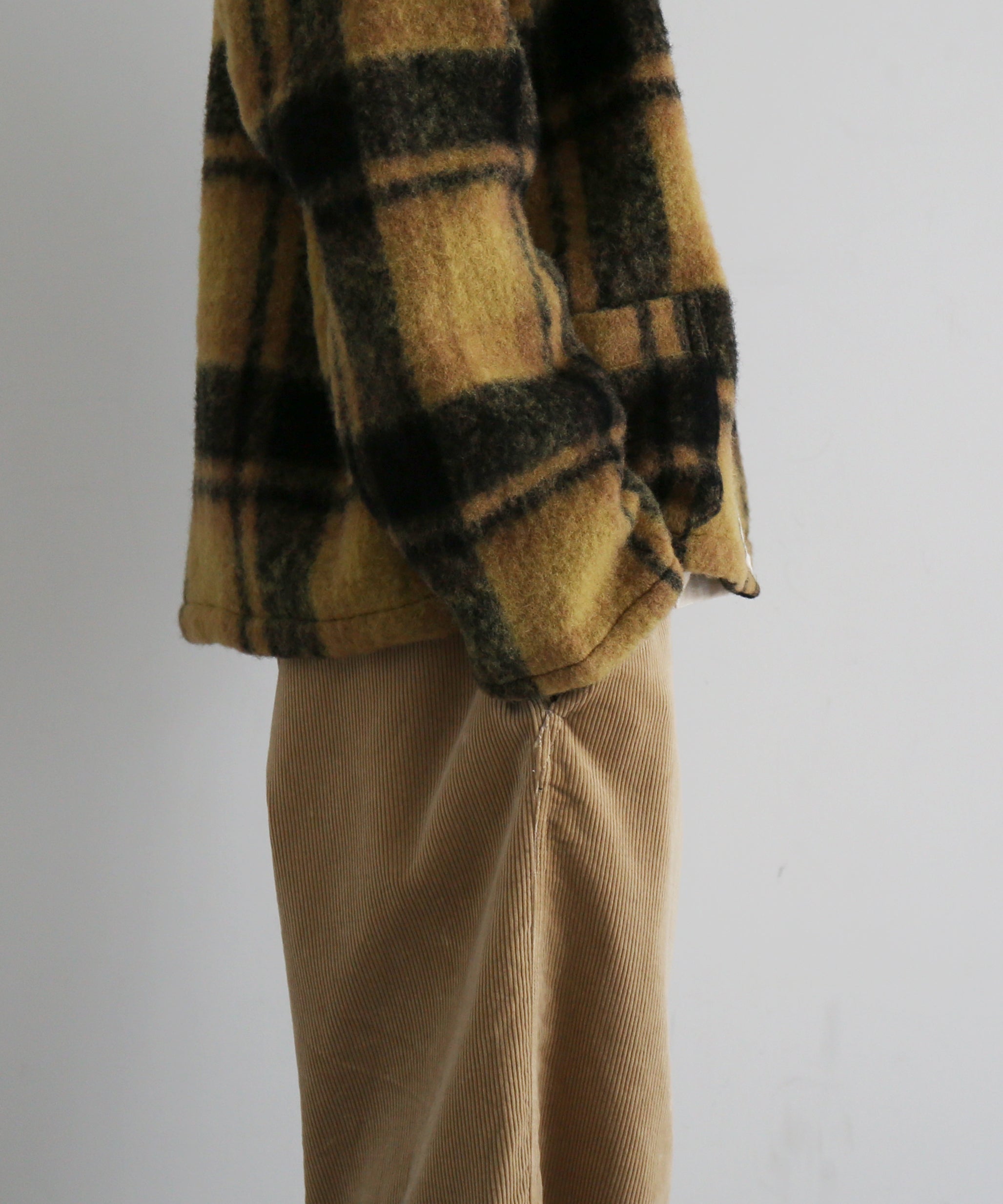 NEEDLES Widespread collar shirt - woolshaggy "B-MUSTARD B"
