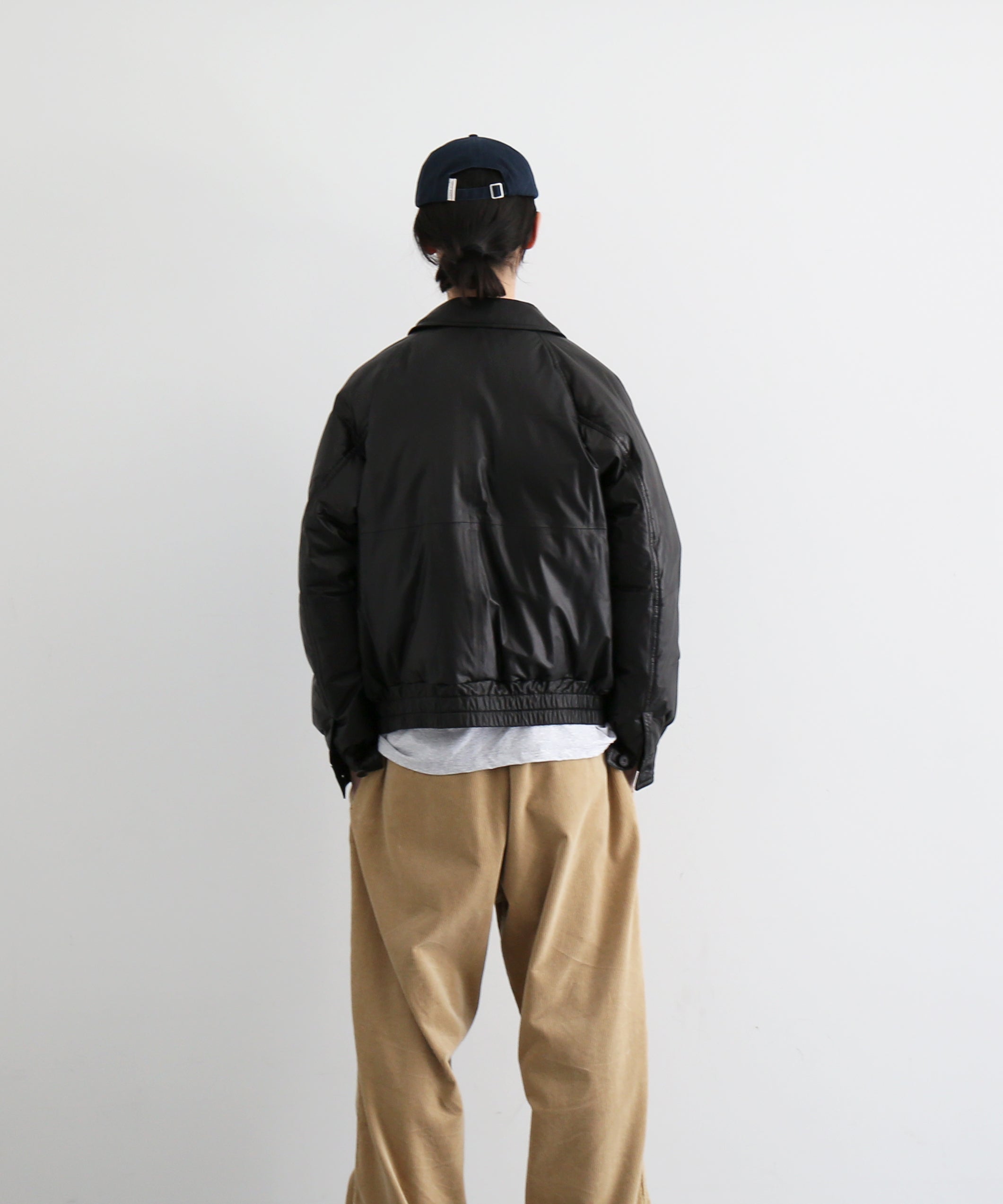 AURALEE Fine calf leather down blouson "BLACK"