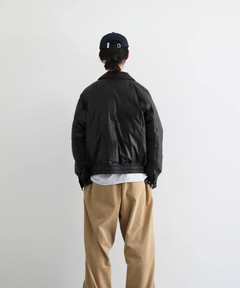 AURALEE Fine calf leather down blouson "BLACK"