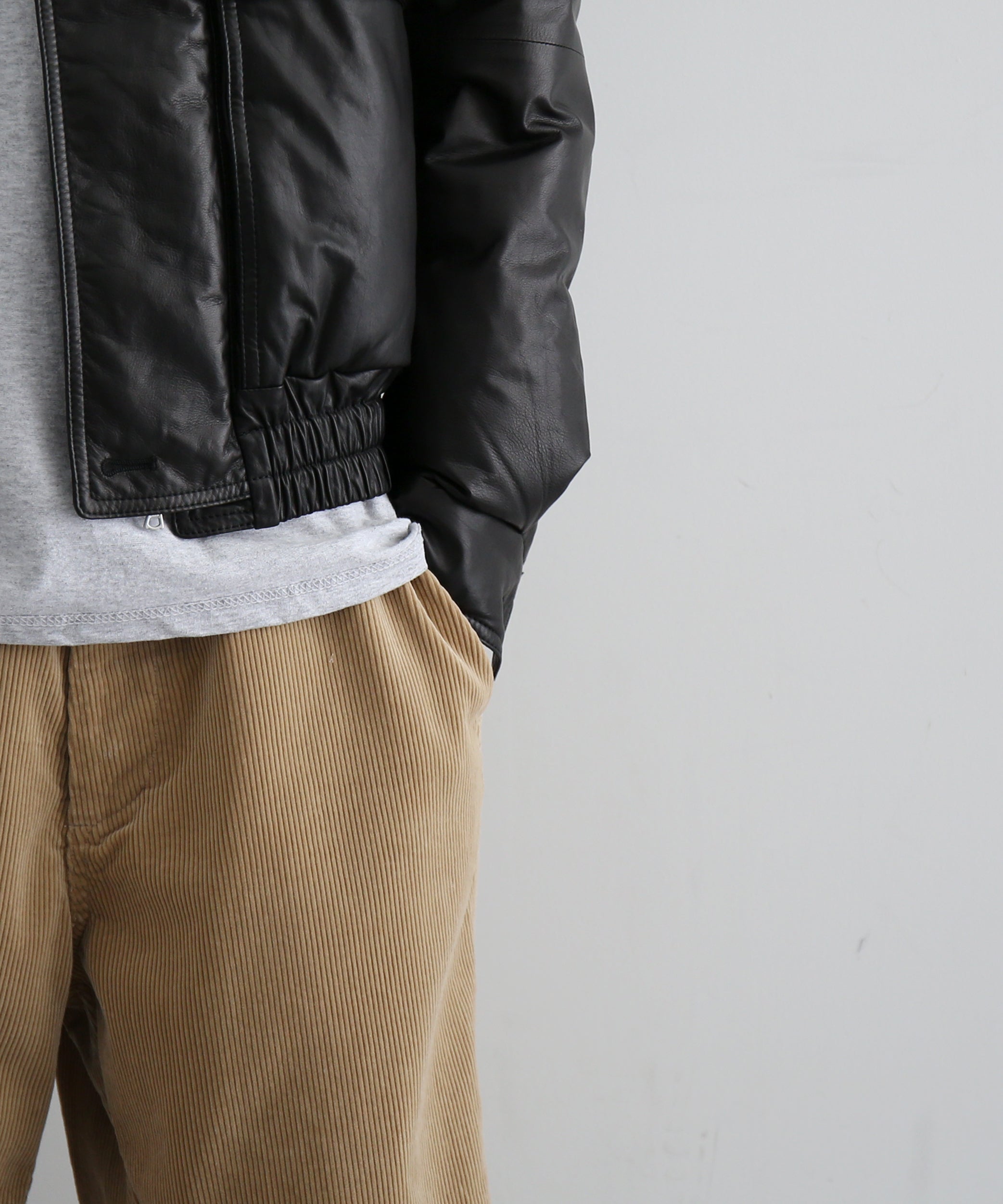 AURALEE Fine calf leather down blouson "BLACK"