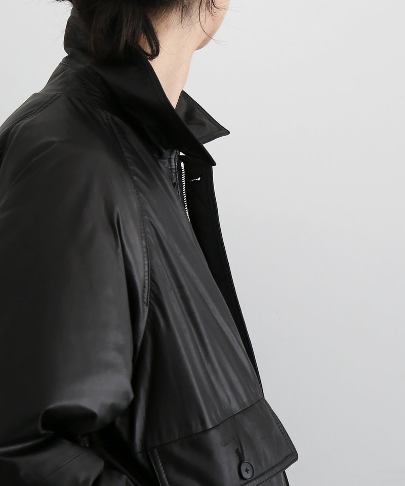 AURALEE Fine calf leather down blouson "BLACK"