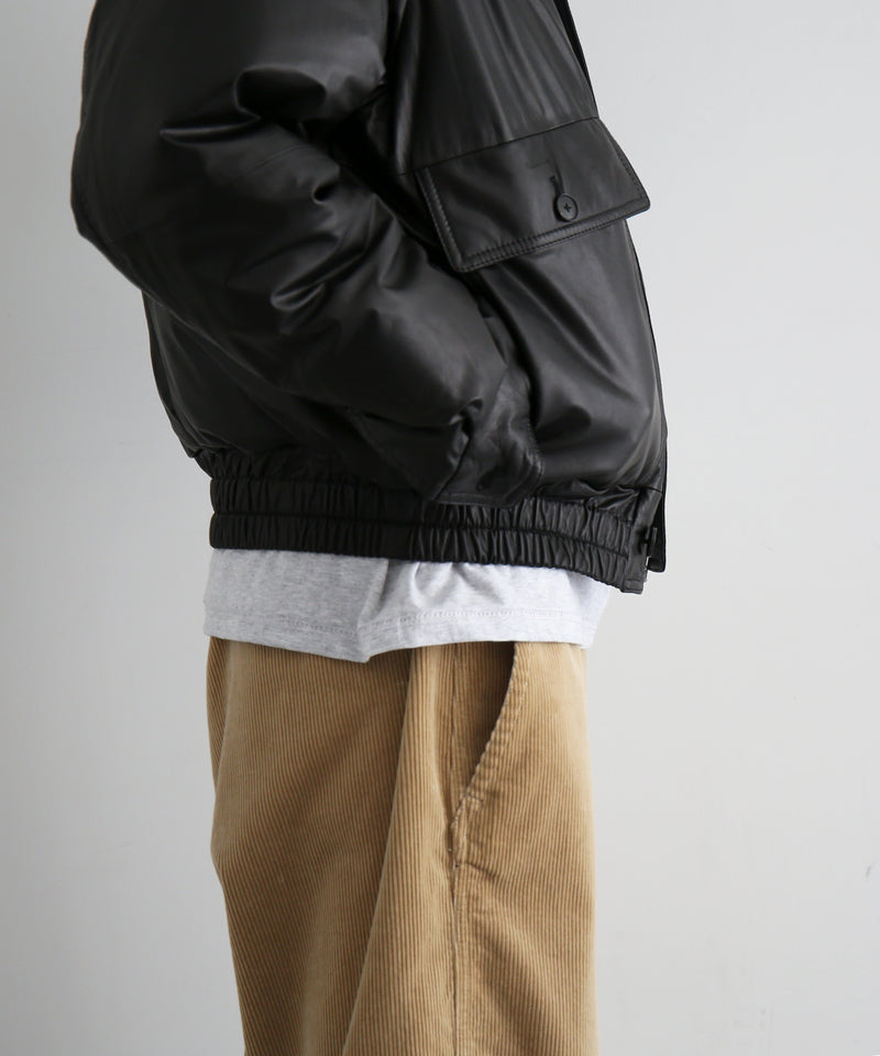 AURALEE Fine calf leather down blouson "BLACK"