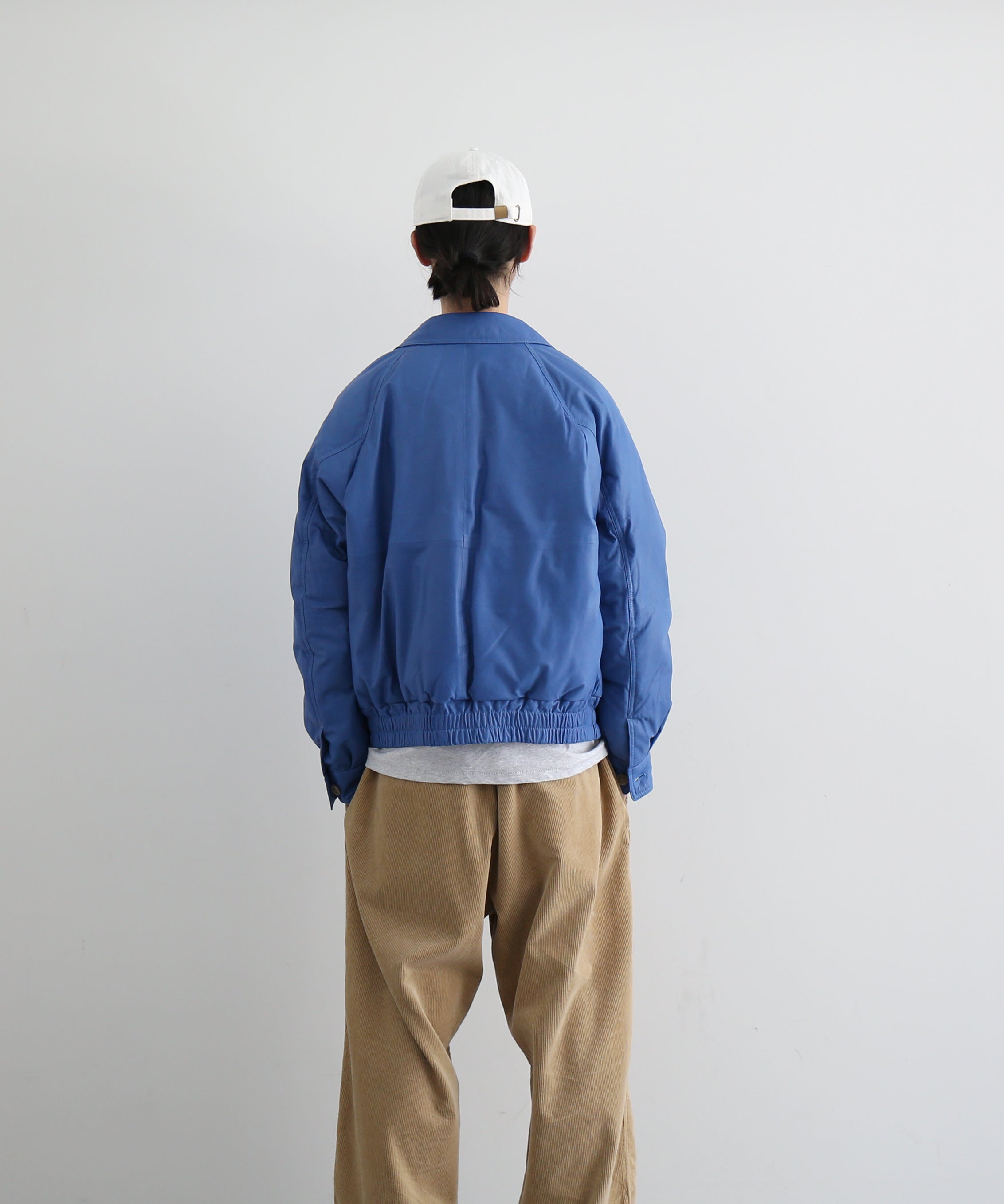 AURALEE Fine calf leather down blouson "ROYAL BLUE"