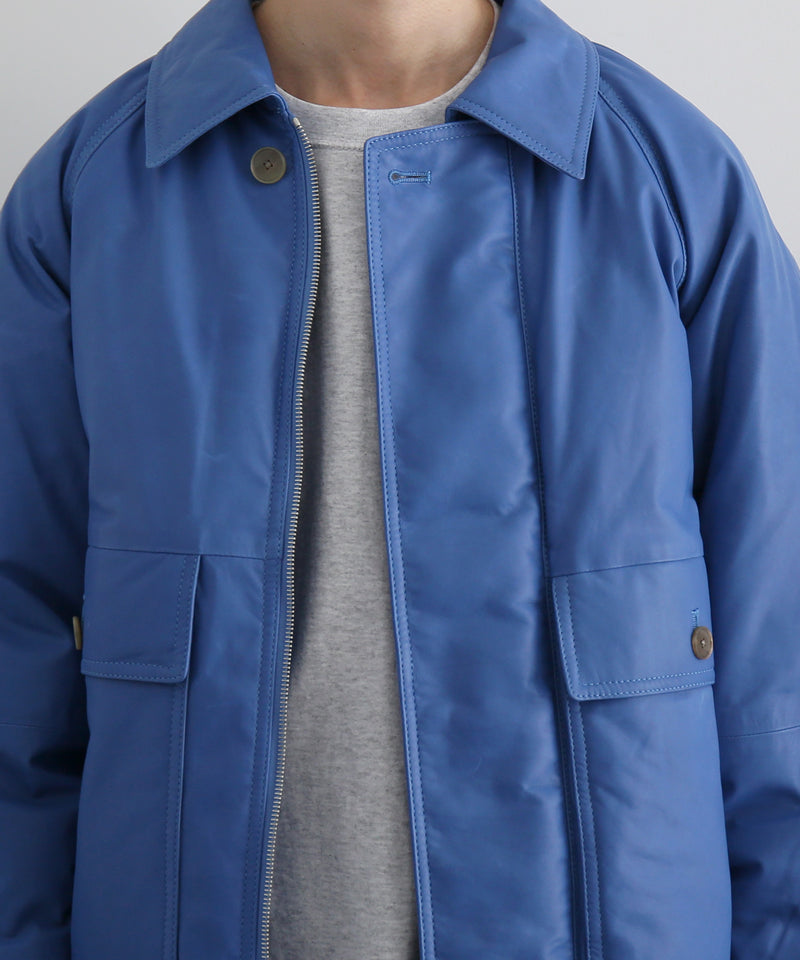 AURALEE Fine calf leather down blouson "ROYAL BLUE"