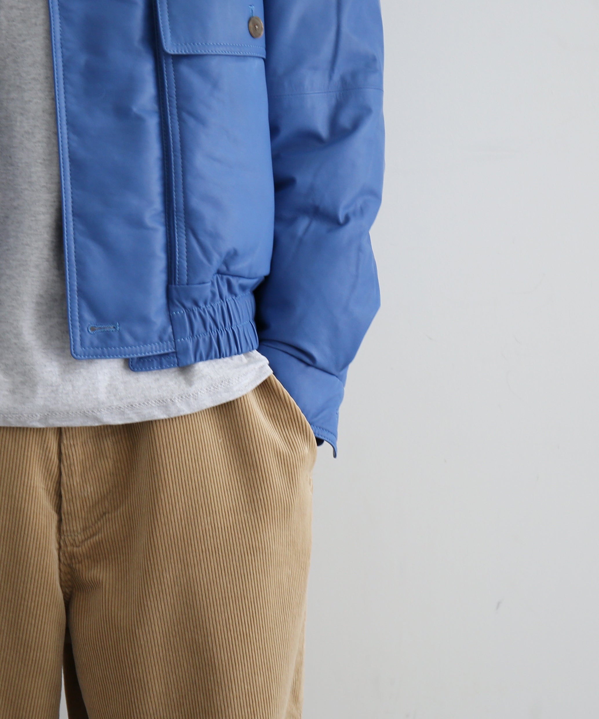 AURALEE Fine calf leather down blouson "ROYAL BLUE"