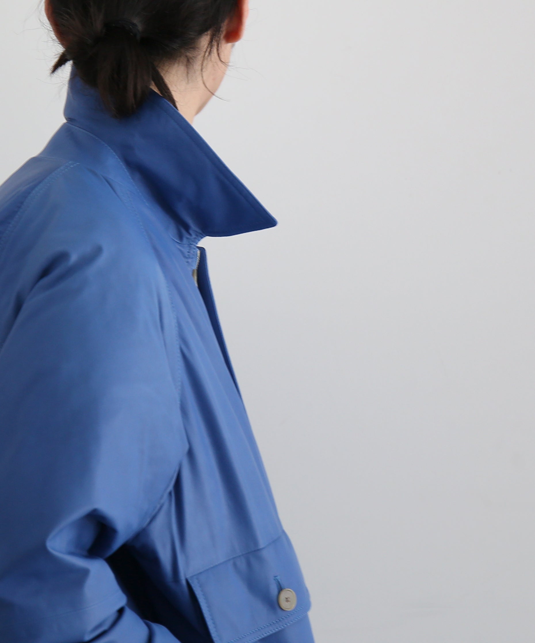 AURALEE Fine calf leather down blouson "ROYAL BLUE"