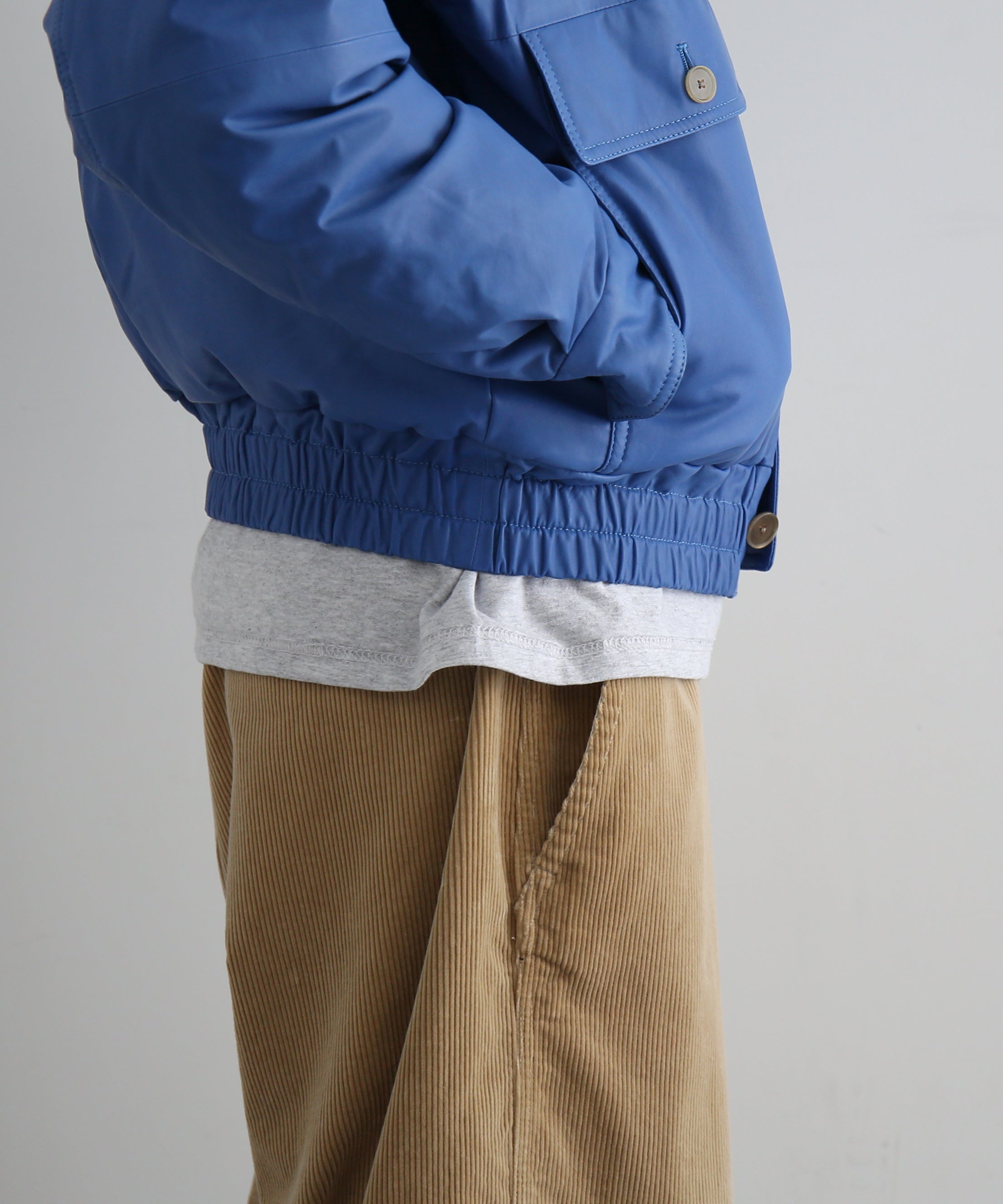 AURALEE Fine calf leather down blouson "ROYAL BLUE"