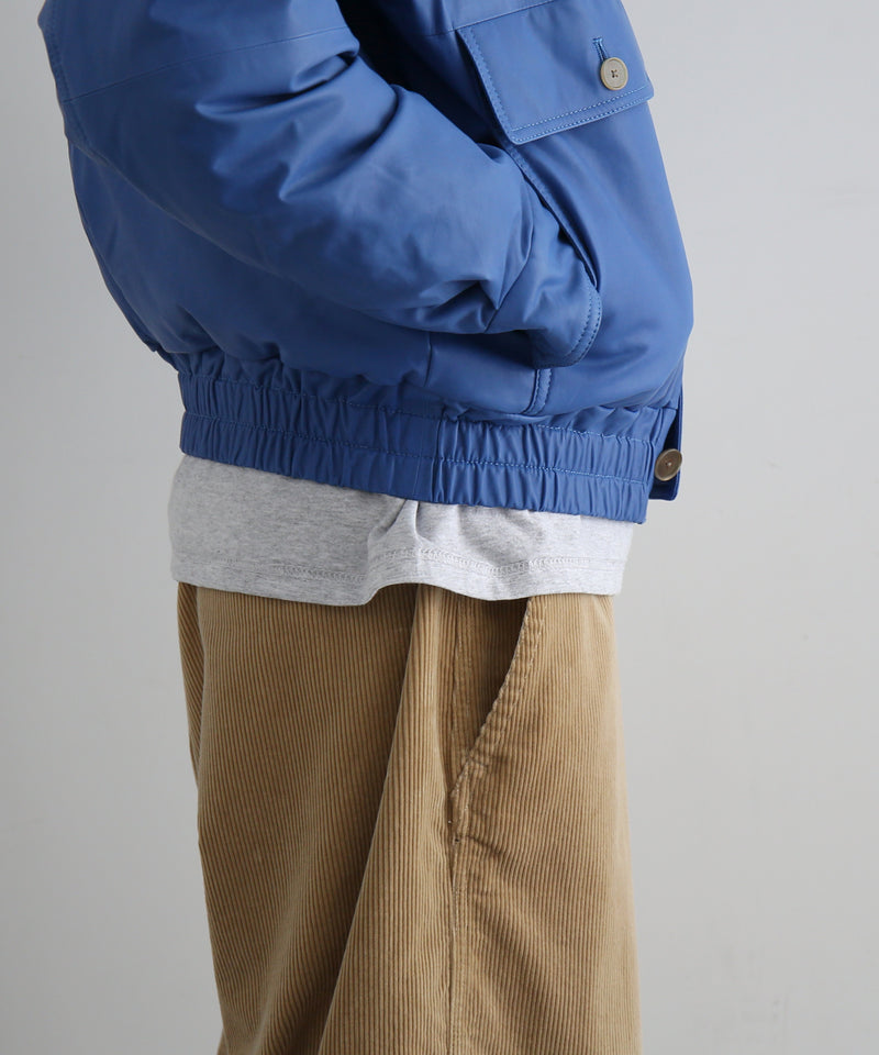 AURALEE Fine calf leather down blouson "ROYAL BLUE"