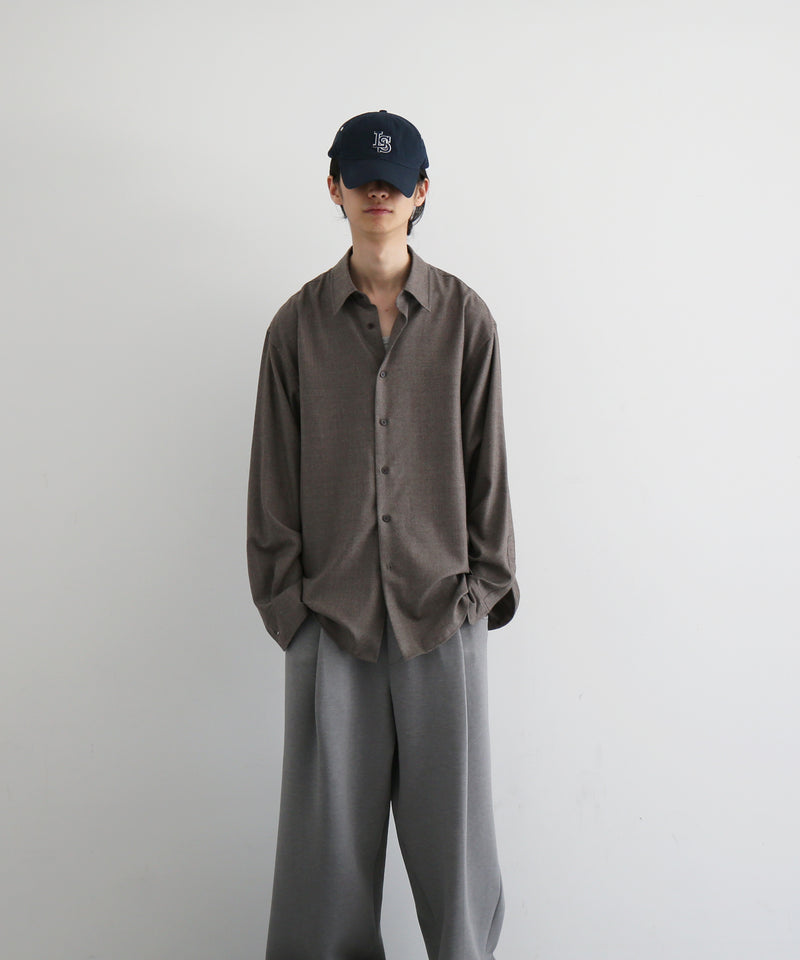 AURALEE Super light wool shirt "TOP BROWN"