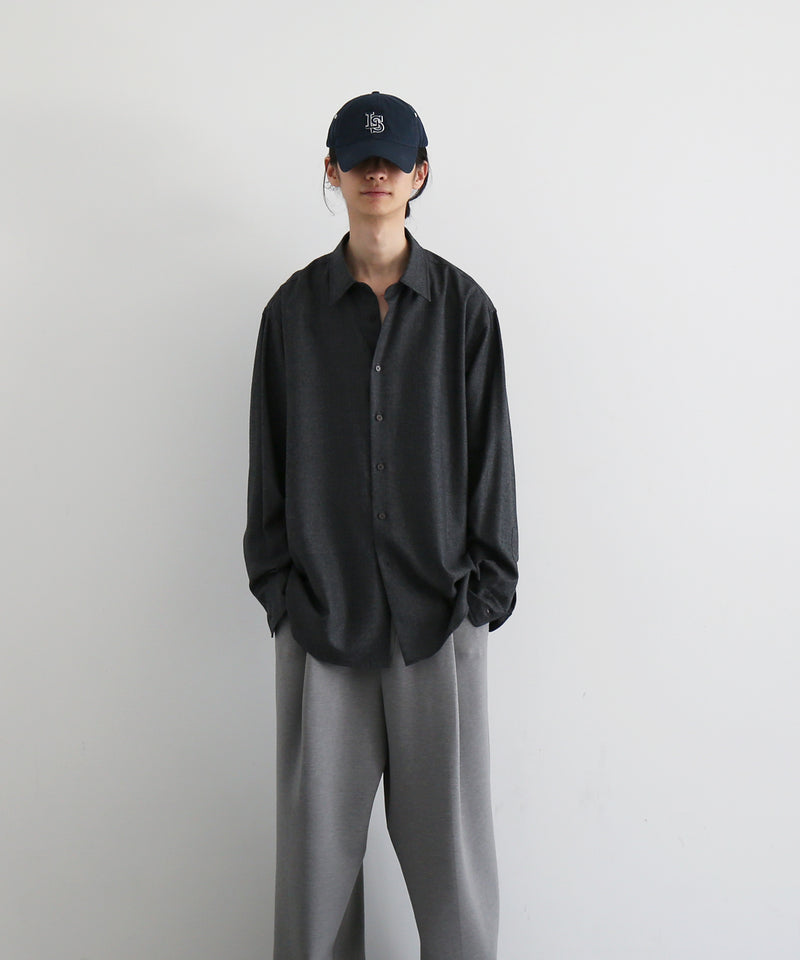AURALEE Super light wool shirt "TOP CHARCOAL"