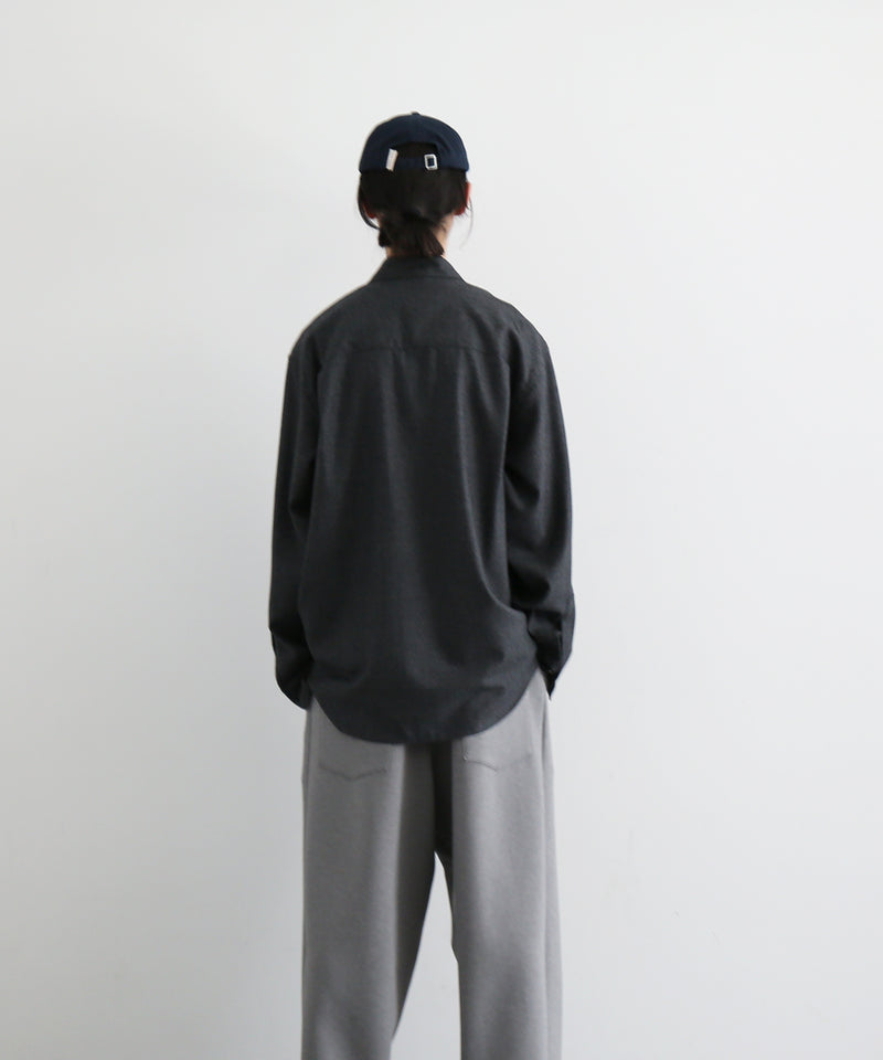 AURALEE Super light wool shirt "TOP CHARCOAL"