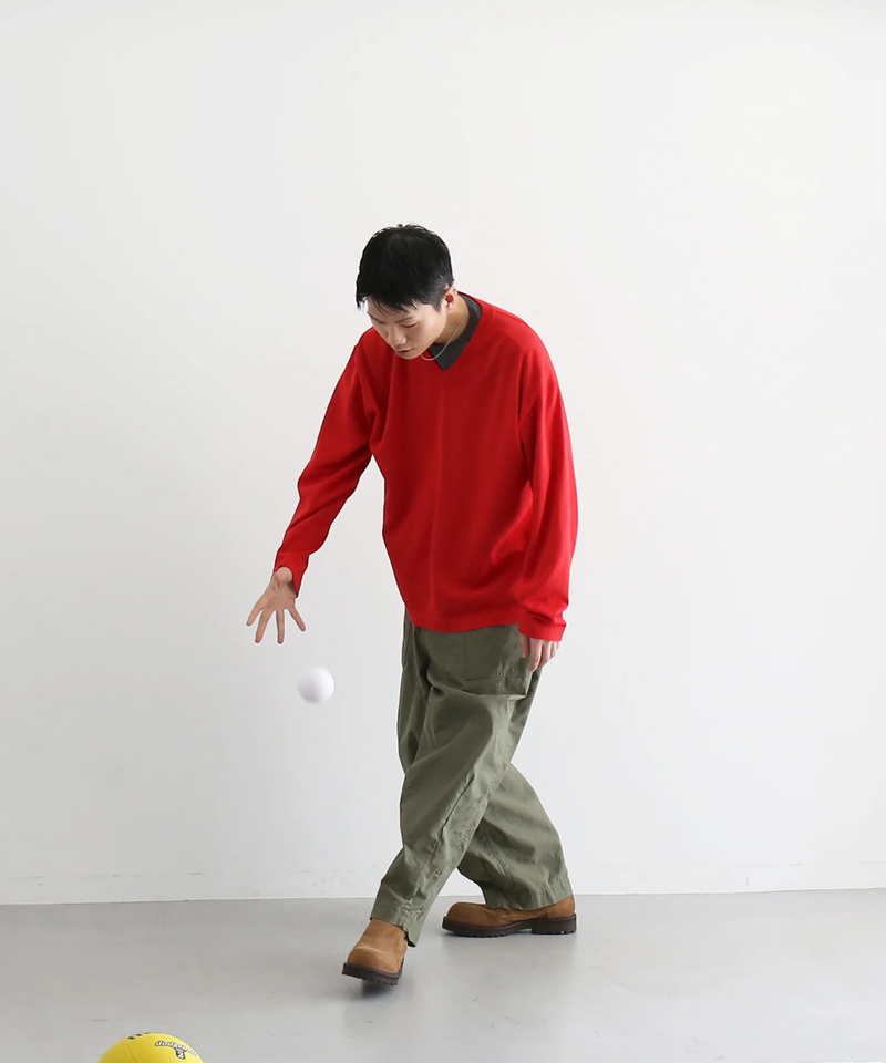 【EXCLUSIVE】crepuscule Washi v/n pullover "RED"
