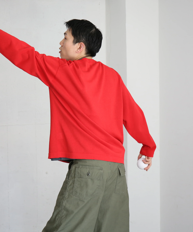【EXCLUSIVE】crepuscule Washi v/n pullover "RED"