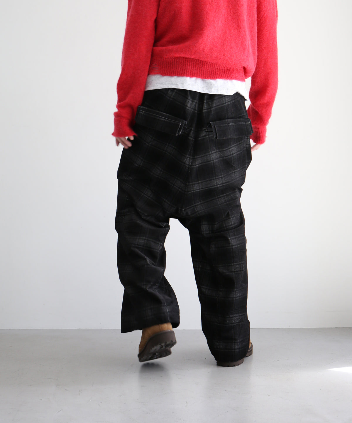 JIAN YE Morph yi pants "BLACK CHECK"