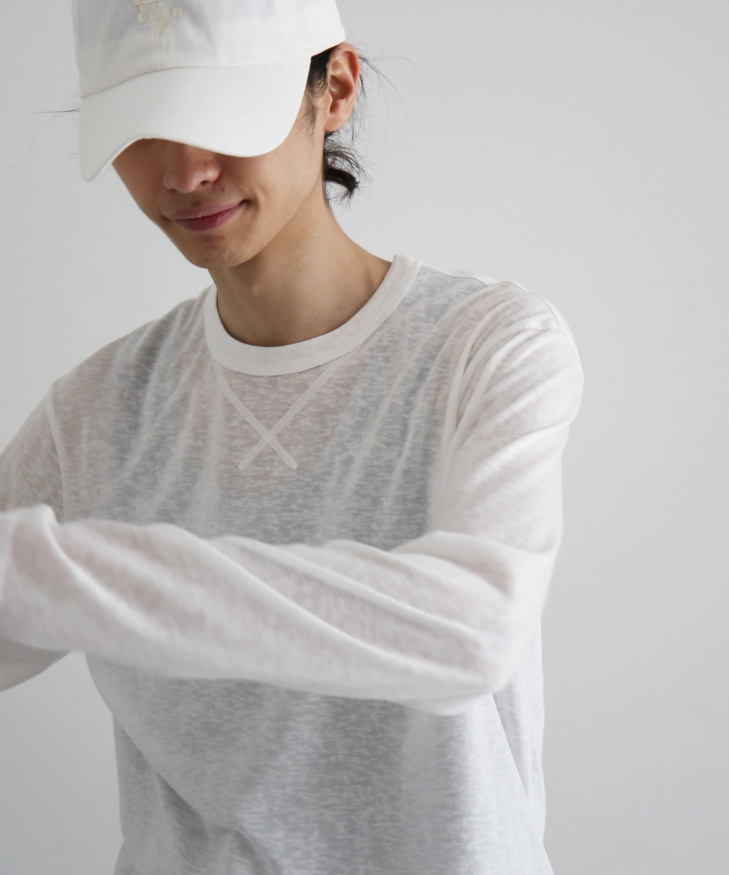 Fax Copy Express Afternoon stretch relaxed top "WHITE"
