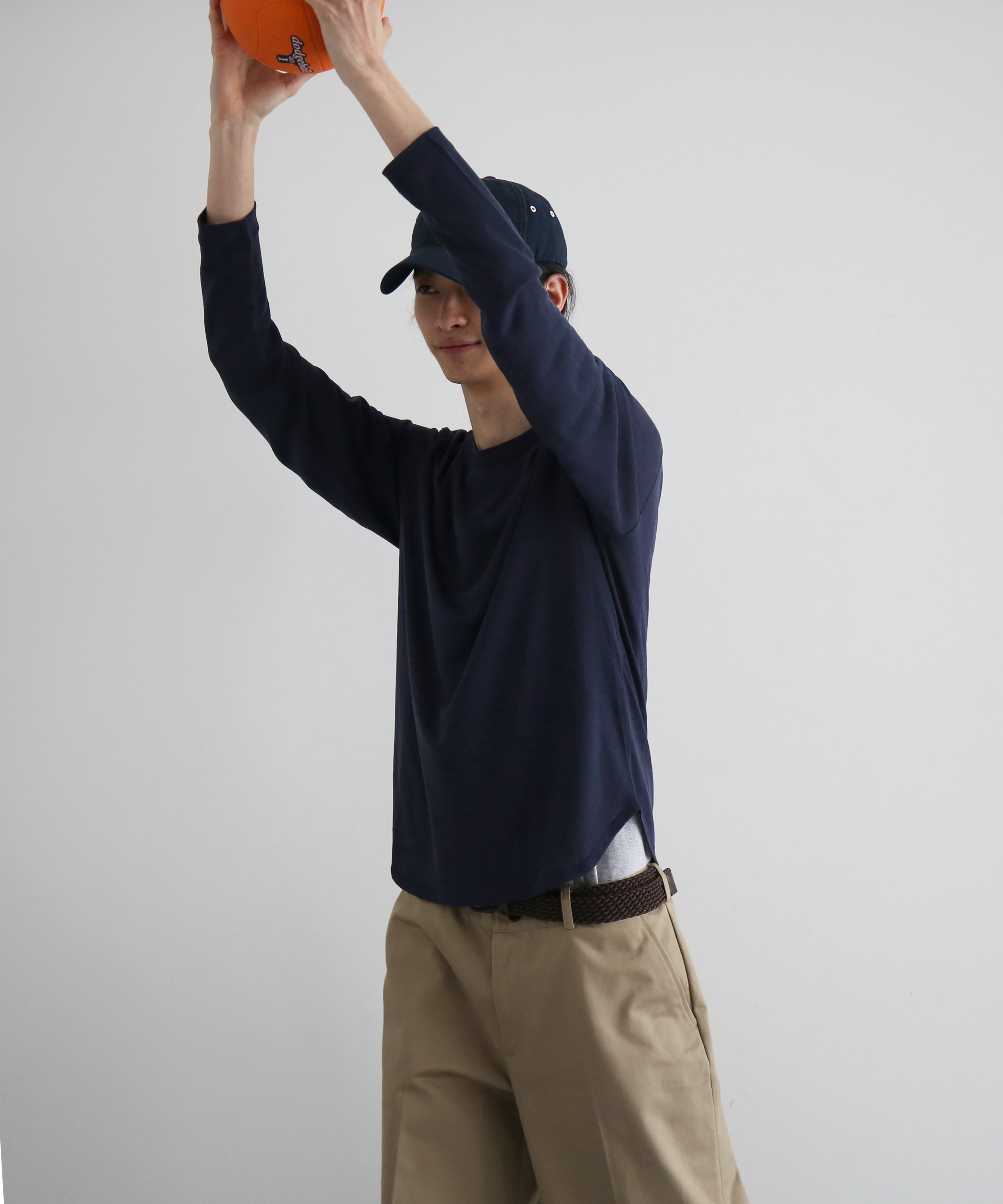 Fax Copy Express Afternoon stretch relaxed top "NAVY"