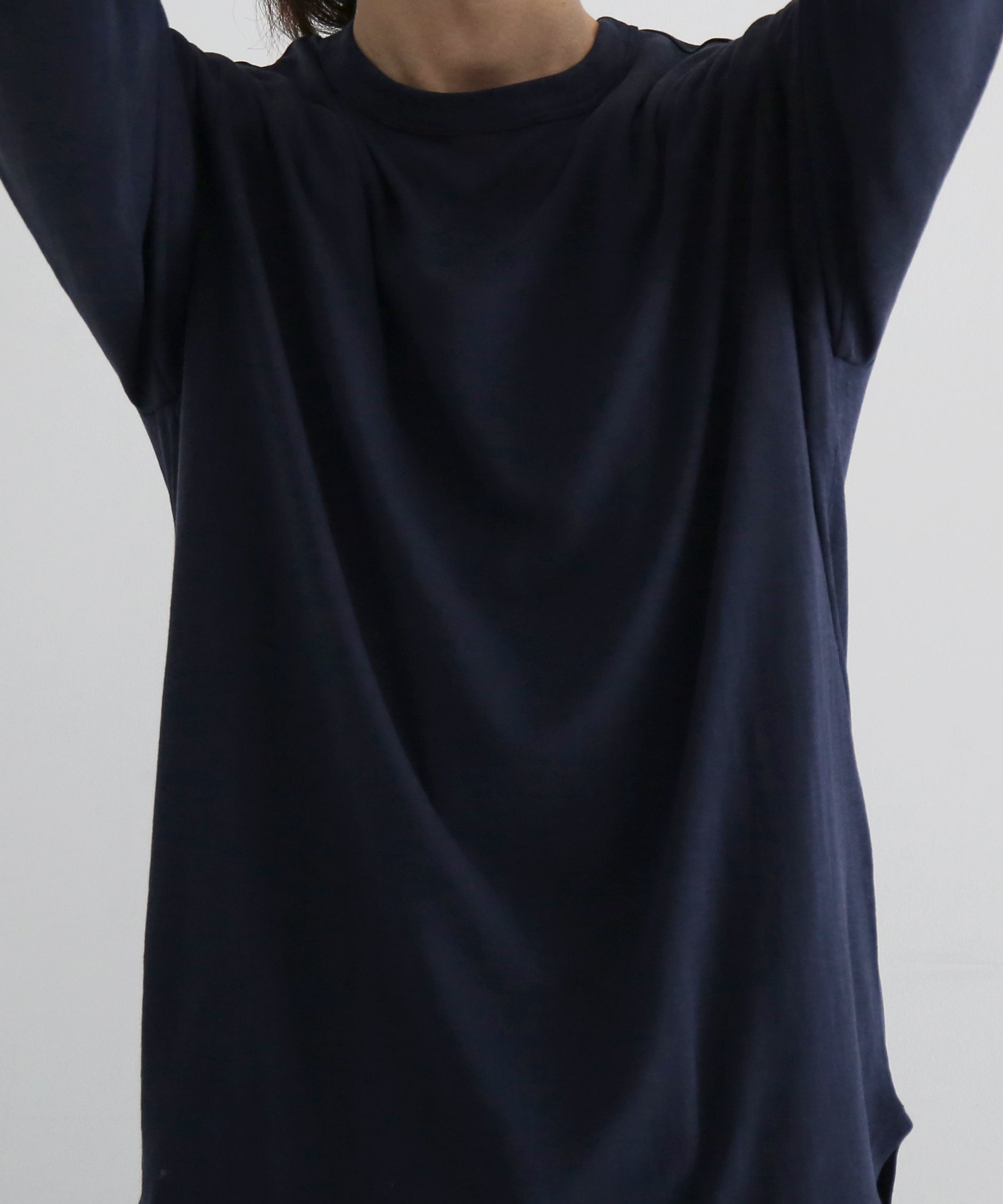 Fax Copy Express Afternoon stretch relaxed top "NAVY"