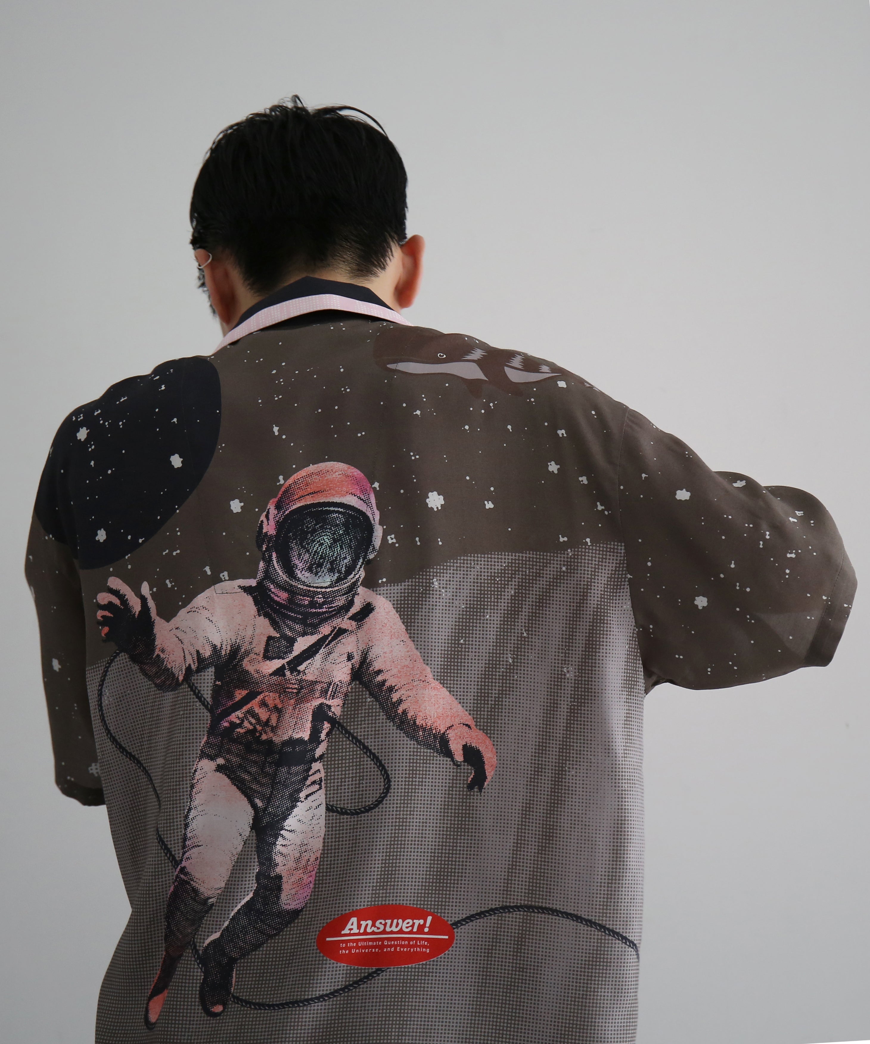 PHINGERIN Summer shirt space "A:DARK BROWN"