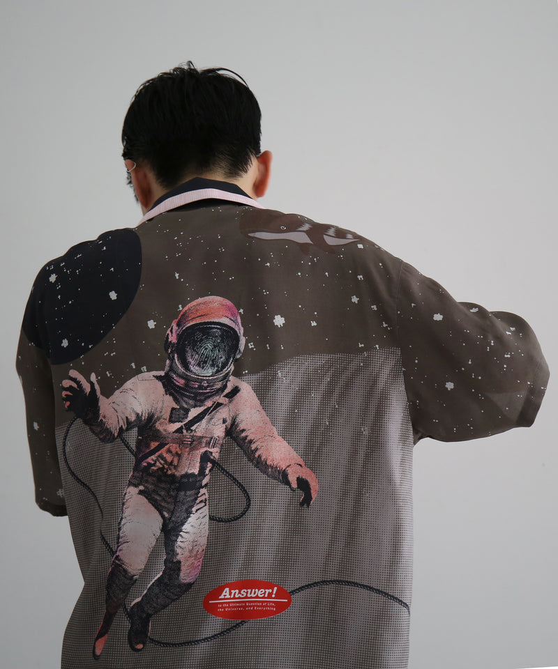 PHINGERIN Summer shirt space "A:DARK BROWN"