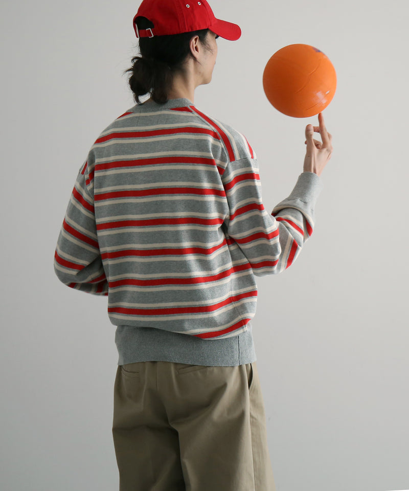 KAIKO Border v neck sweater "FIGURE1"