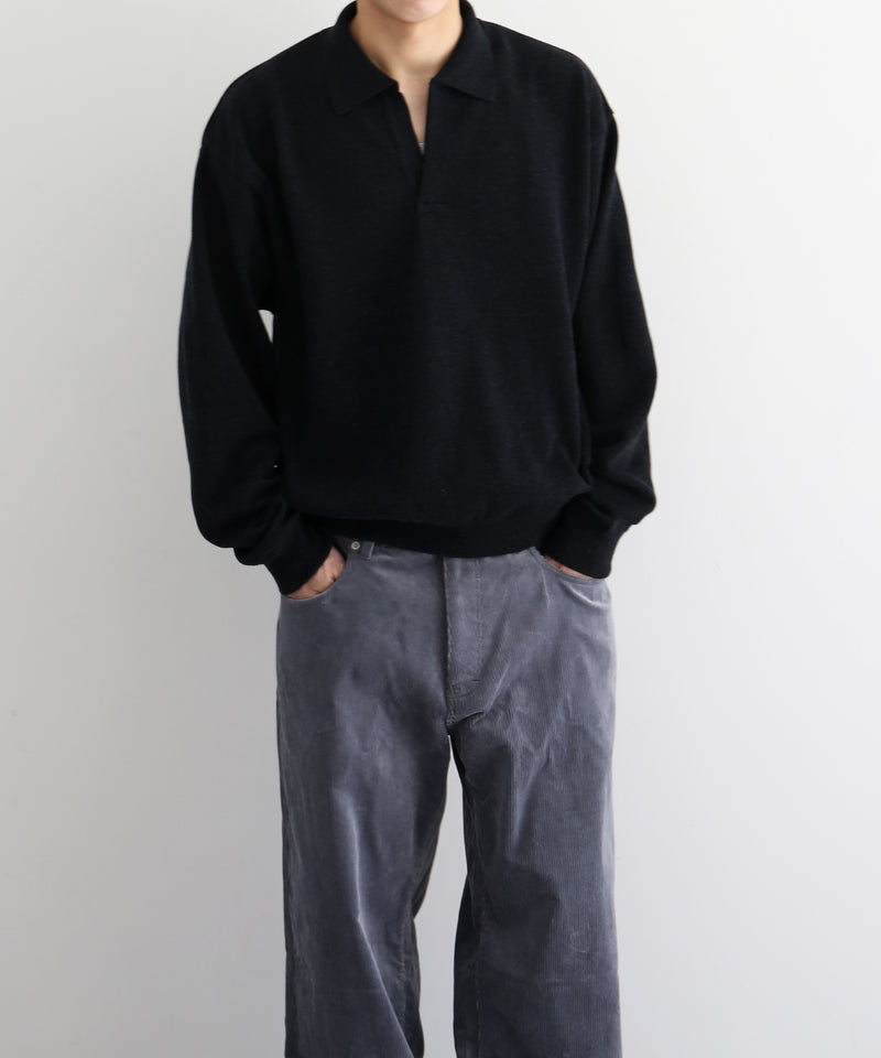 crepuscule Co/wo moss stitch skipper "BLACK"