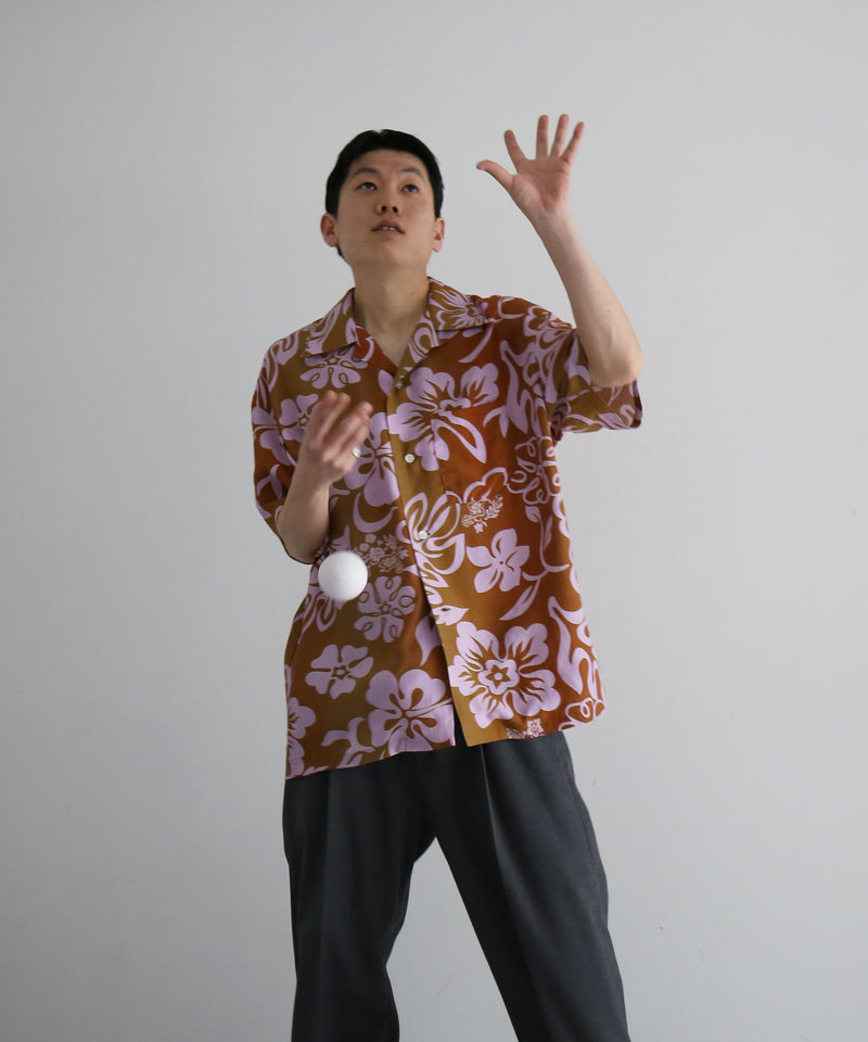 PHINGERIN Summer shirt flower "A:TOAST ORANGE"