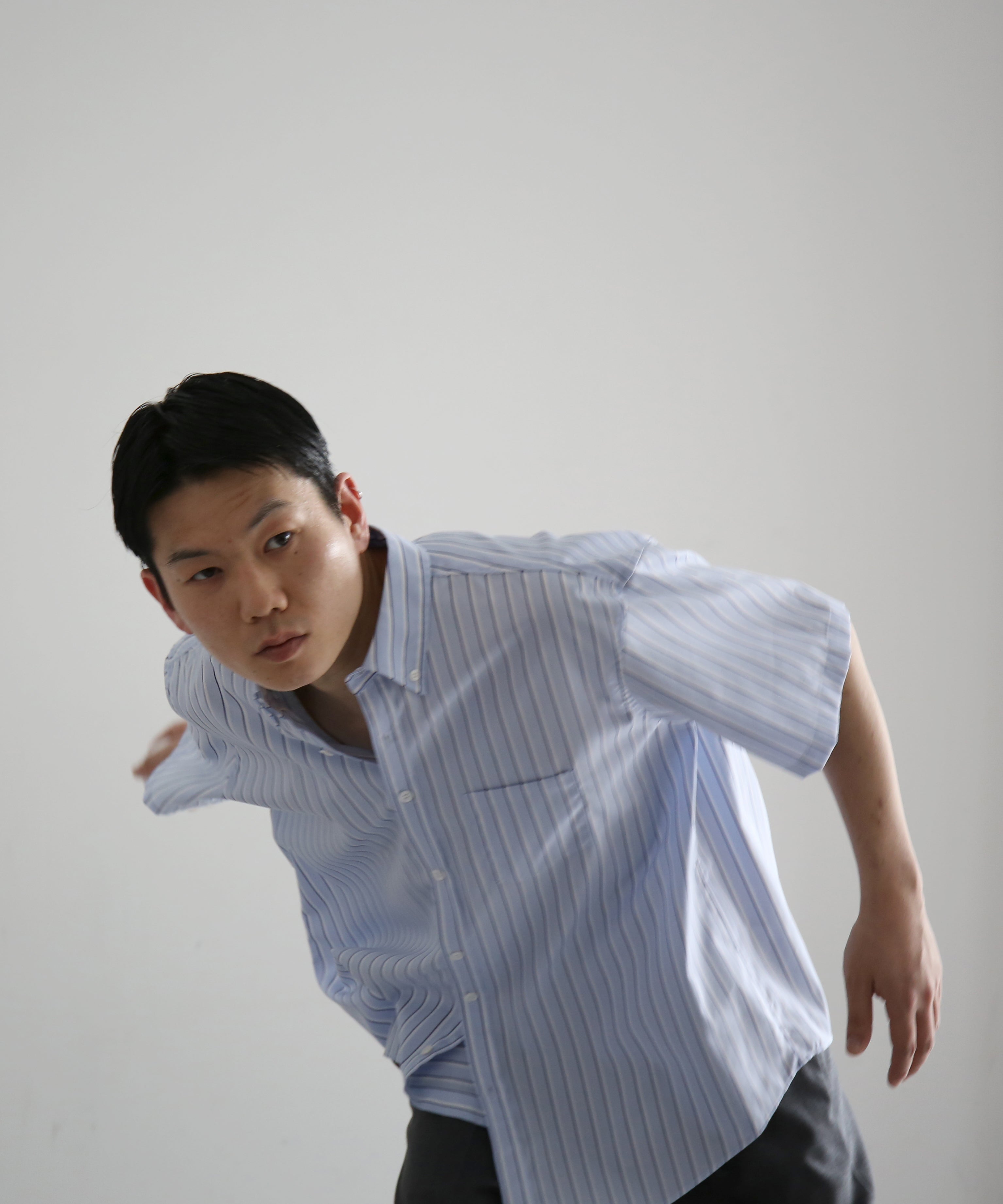 DIGAWEL Buttondown s/s shirt "BLUE"