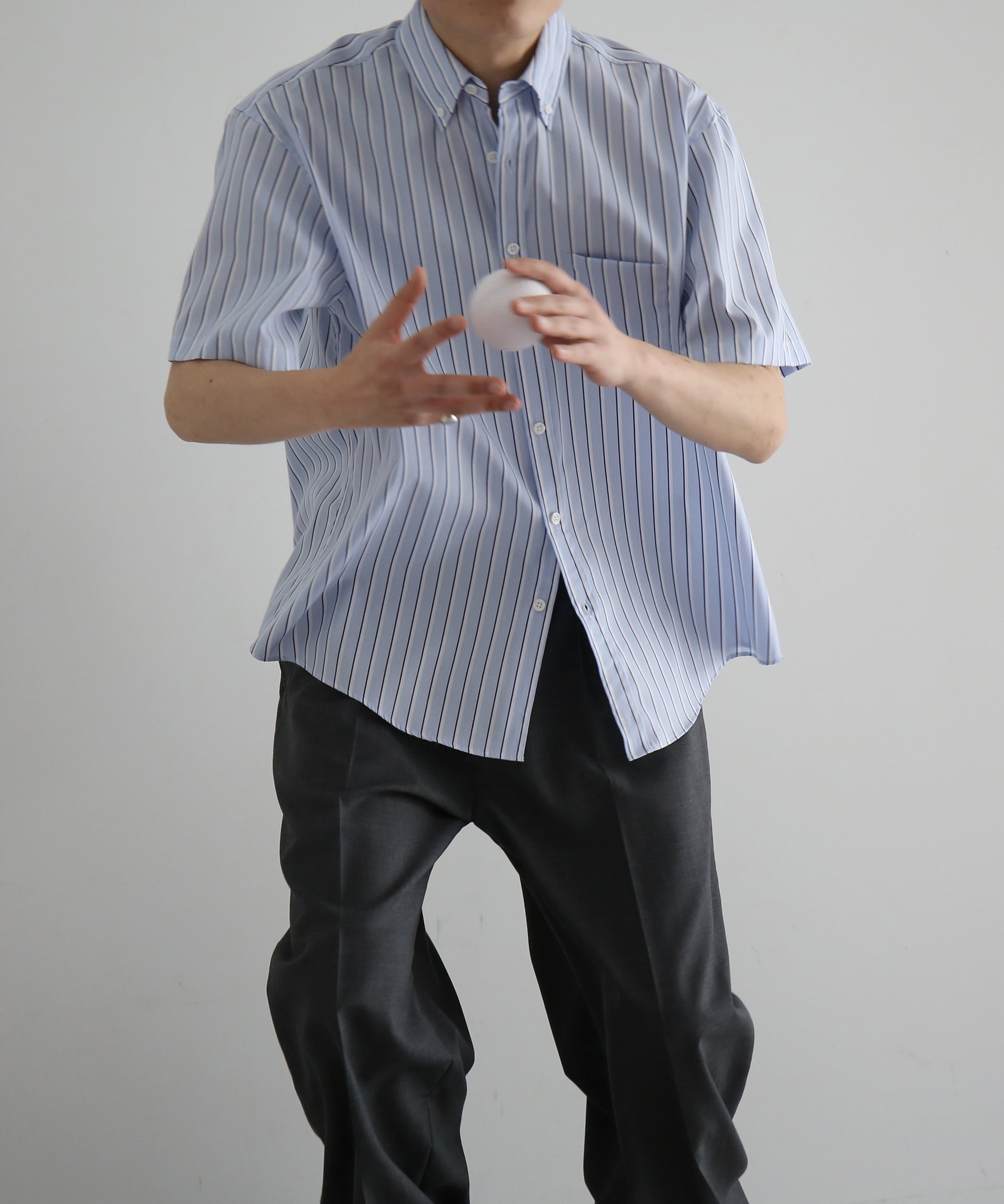 DIGAWEL Buttondown s/s shirt "BLUE"