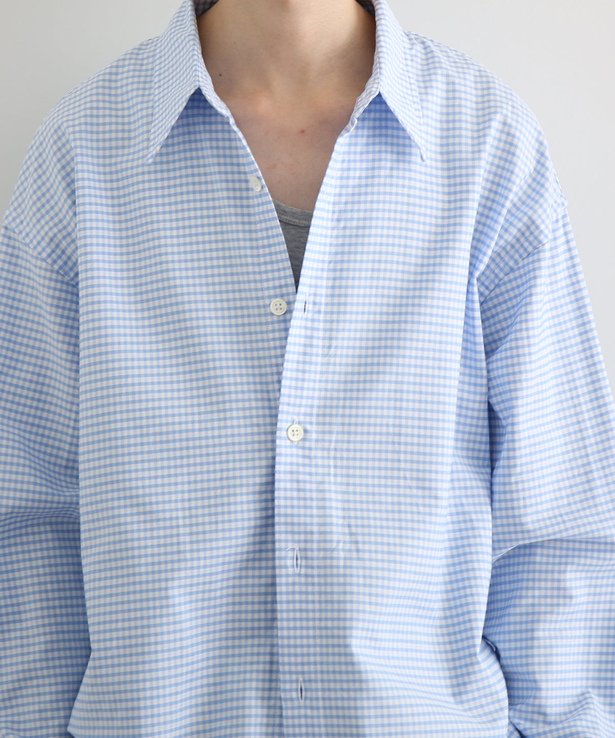KAIKO Regular collar shirt "S.BLUE"