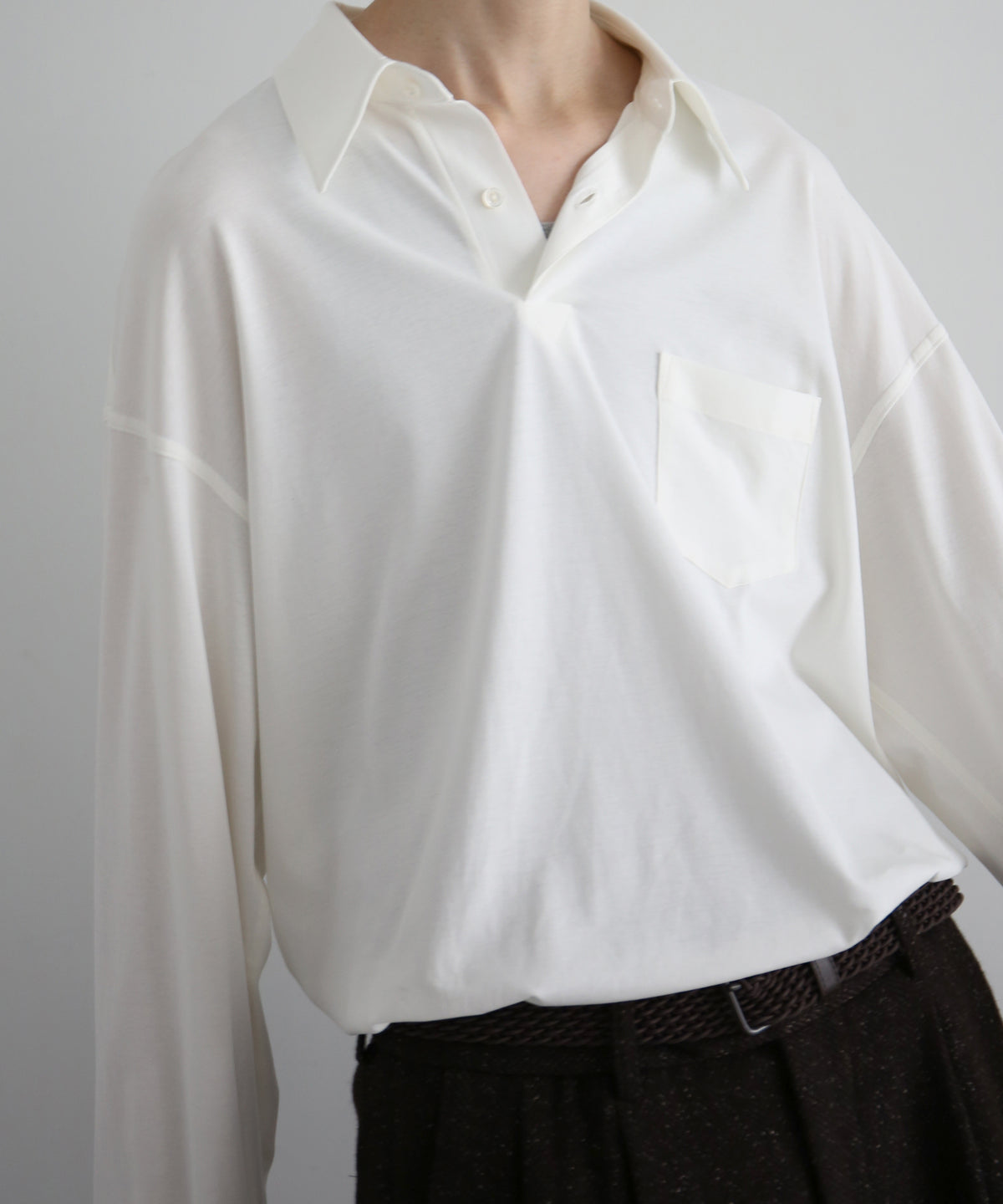 KAIKO Polo neck shirt "O.WHITE"