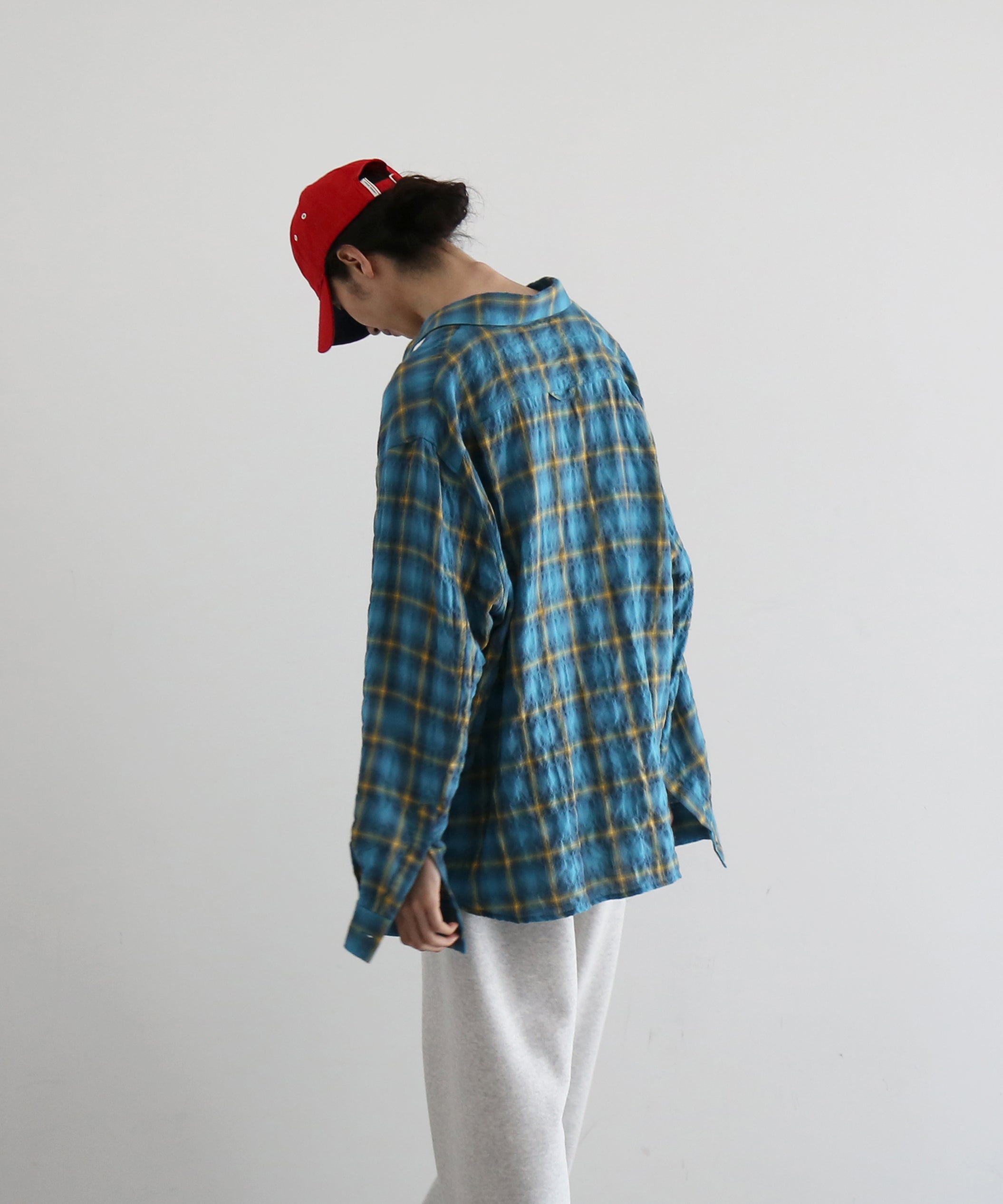 Laid.B Wet rag check shirts "BLACK"