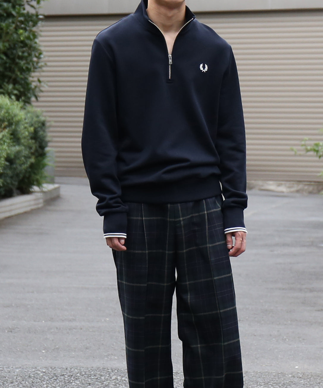 FRED PERRY Half zip sweatshirt "NAVY"