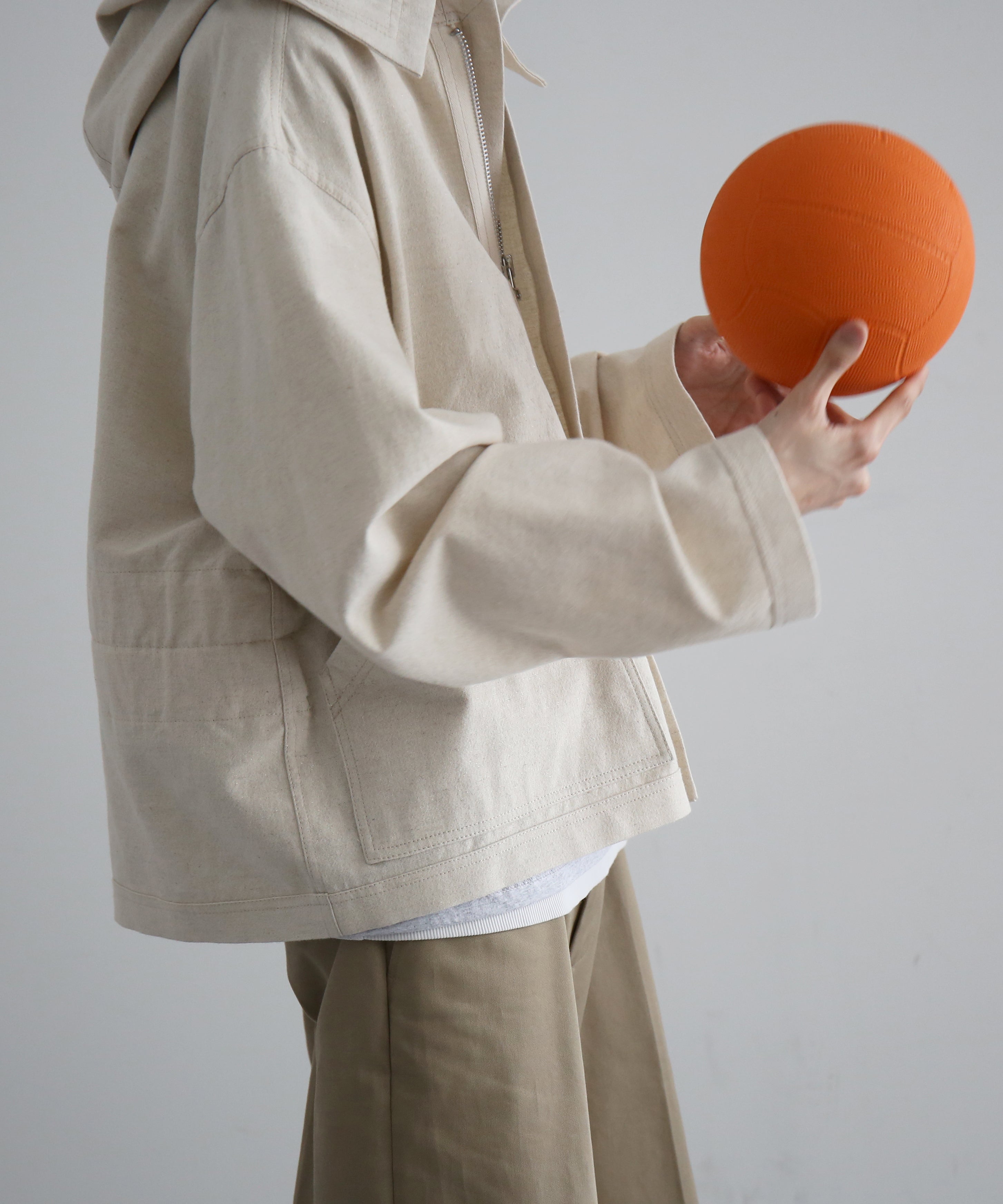 UNUSED Us2553 hood jacket "BEIGE"