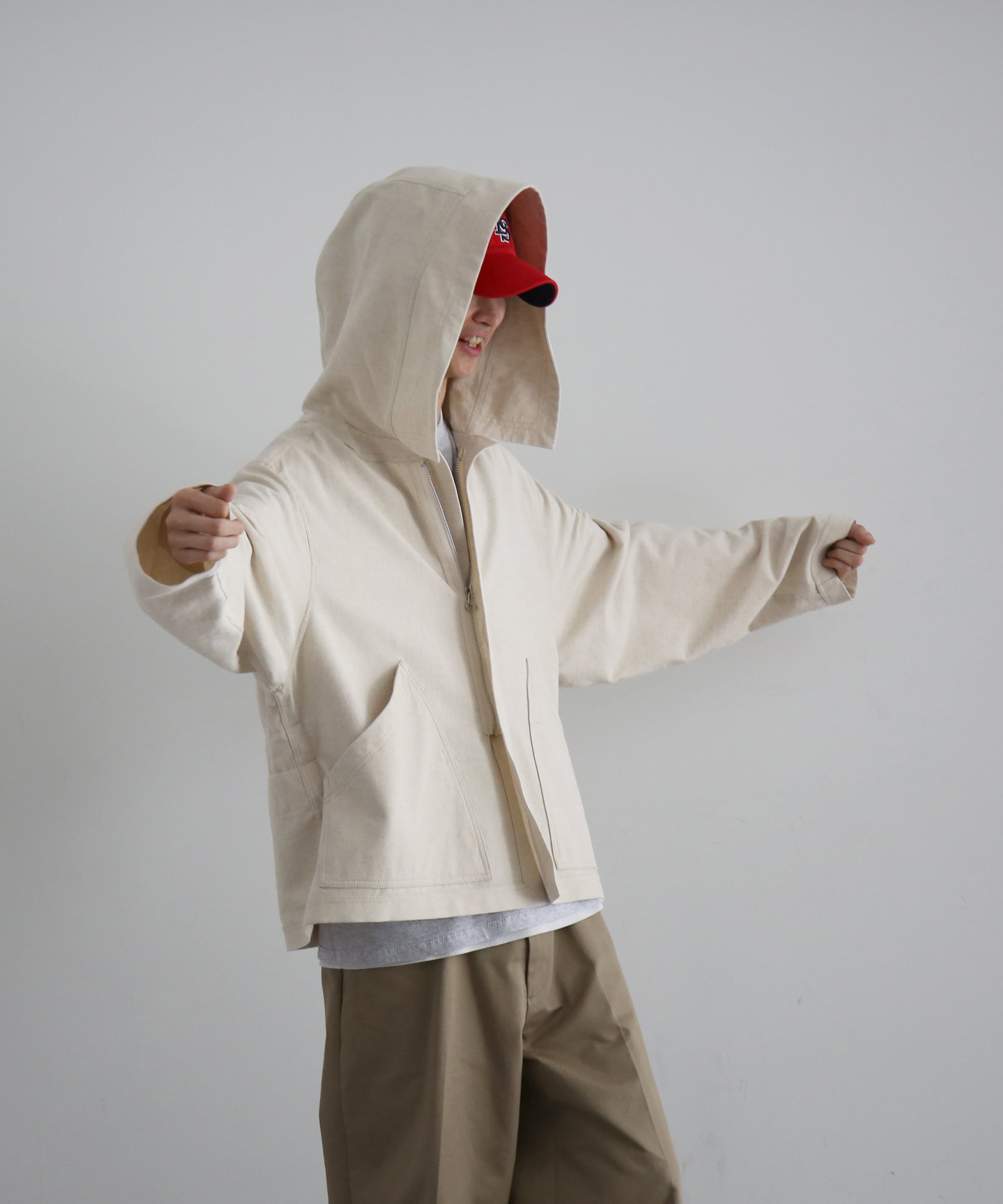 UNUSED Us2553 hood jacket "BEIGE"