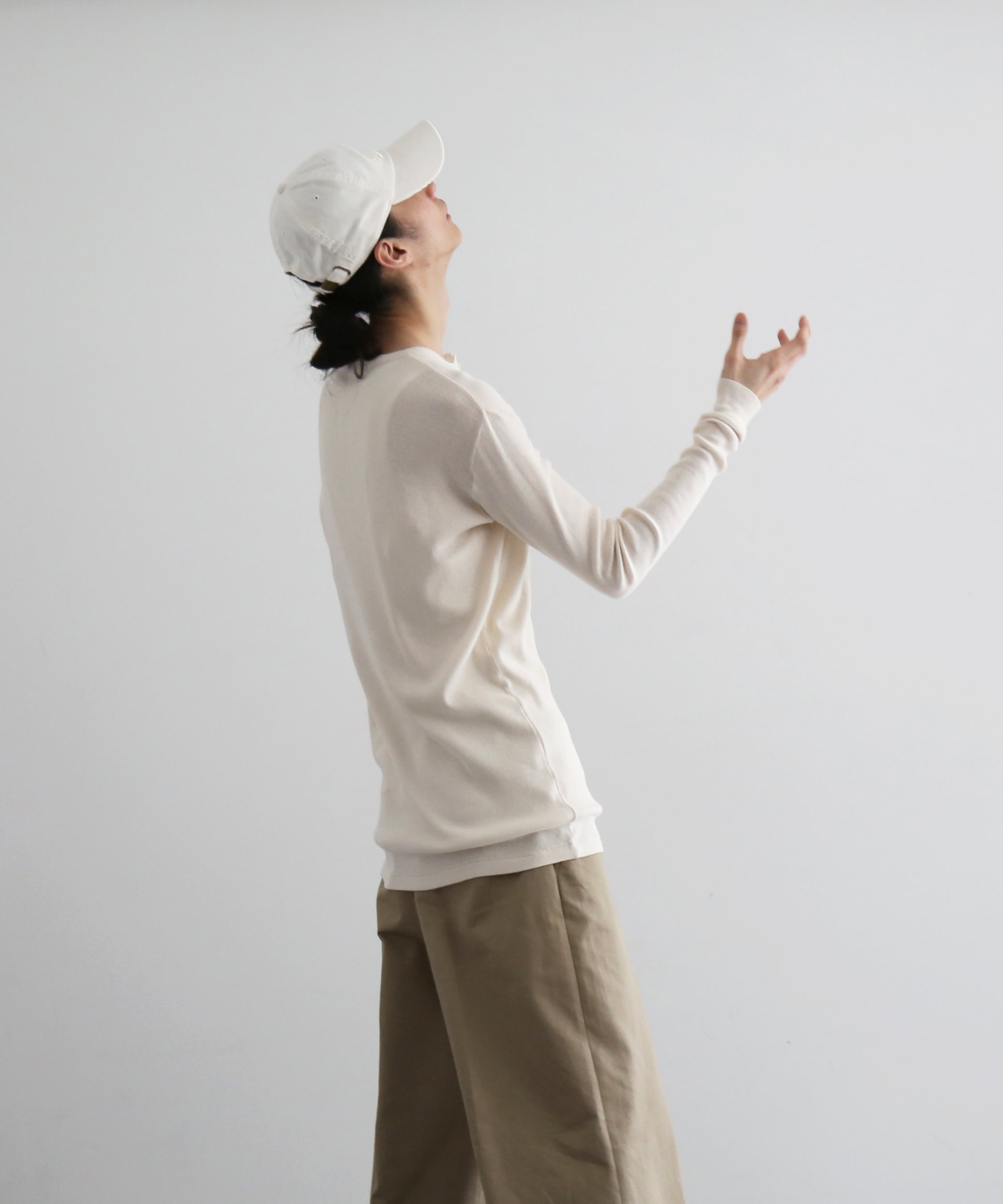 AURALEE【オーラリー】Organic soft rib henley neck p/o 